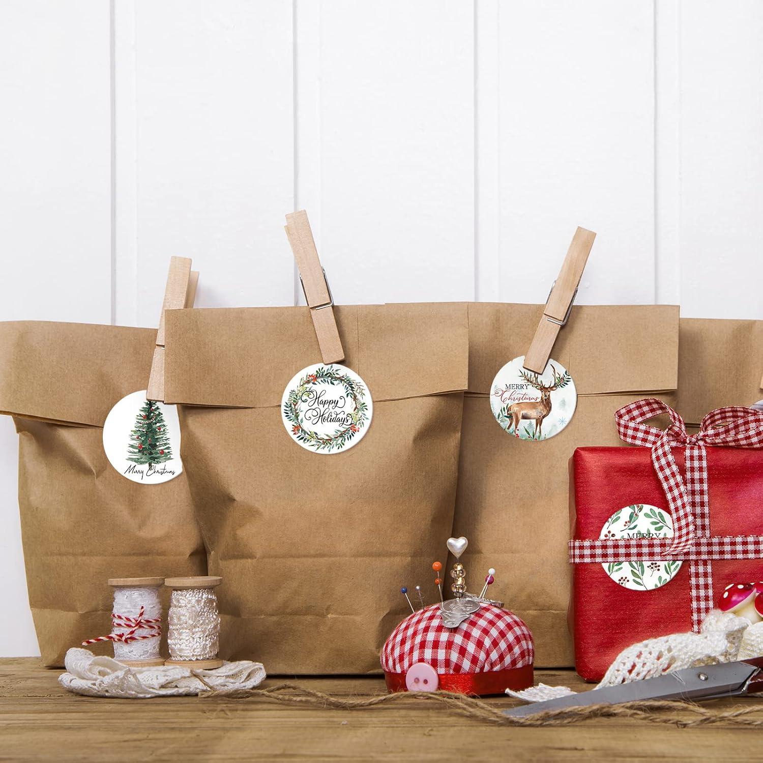 imageWhaline 1000Pcs Fall Thanksgiving Stickers Pumpkin Maple Leaf Autumn Round Stickers Sealing Labels for Thanksgiving Party Gift Supplies 8 DesignChristmas