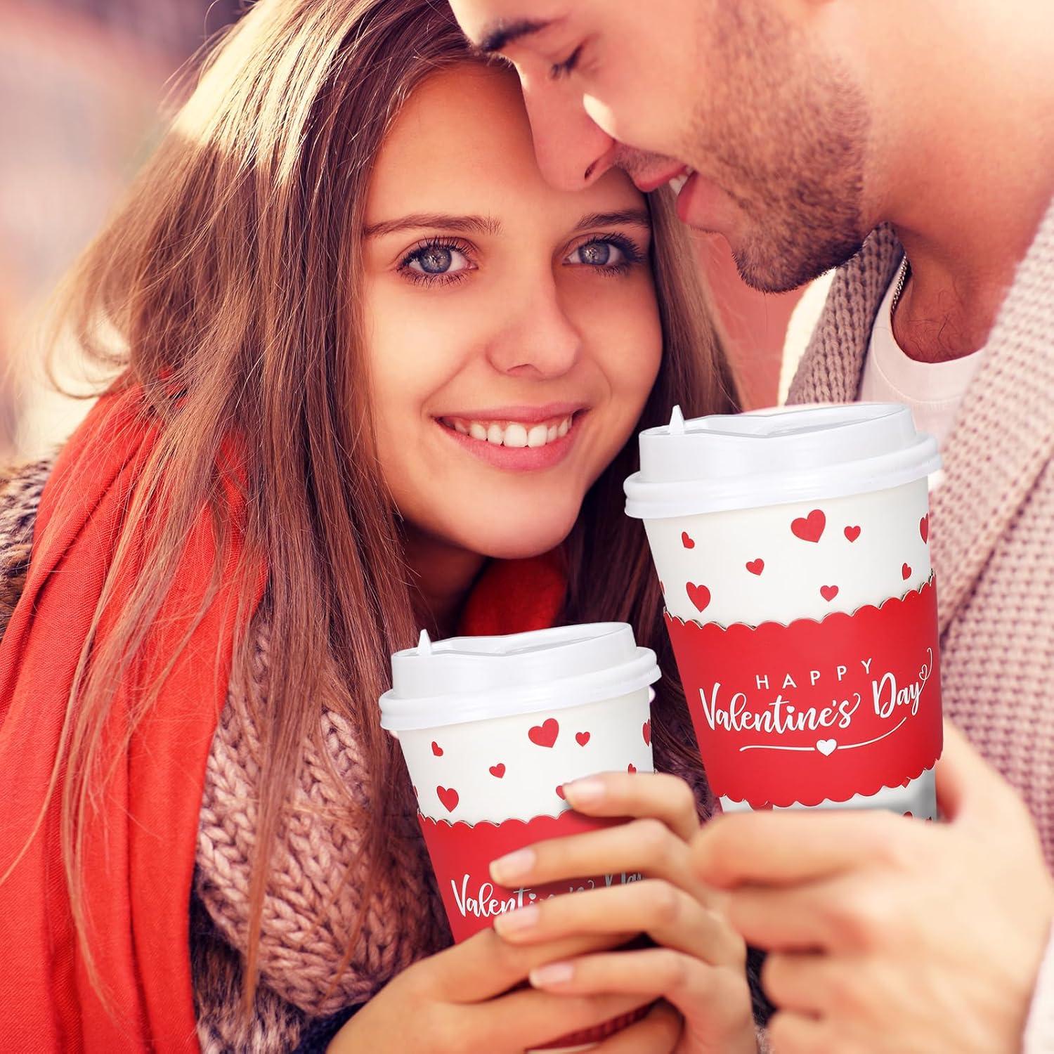 imageWhaline 50Pcs Fall Thanksgiving Pumpkin Disposable Coffee Cups with Lids and Sleeves PinkOrange Pumpkin Paper Drinking Cups for Autumn Restaurant Travel Business SuppliesValentine s Day