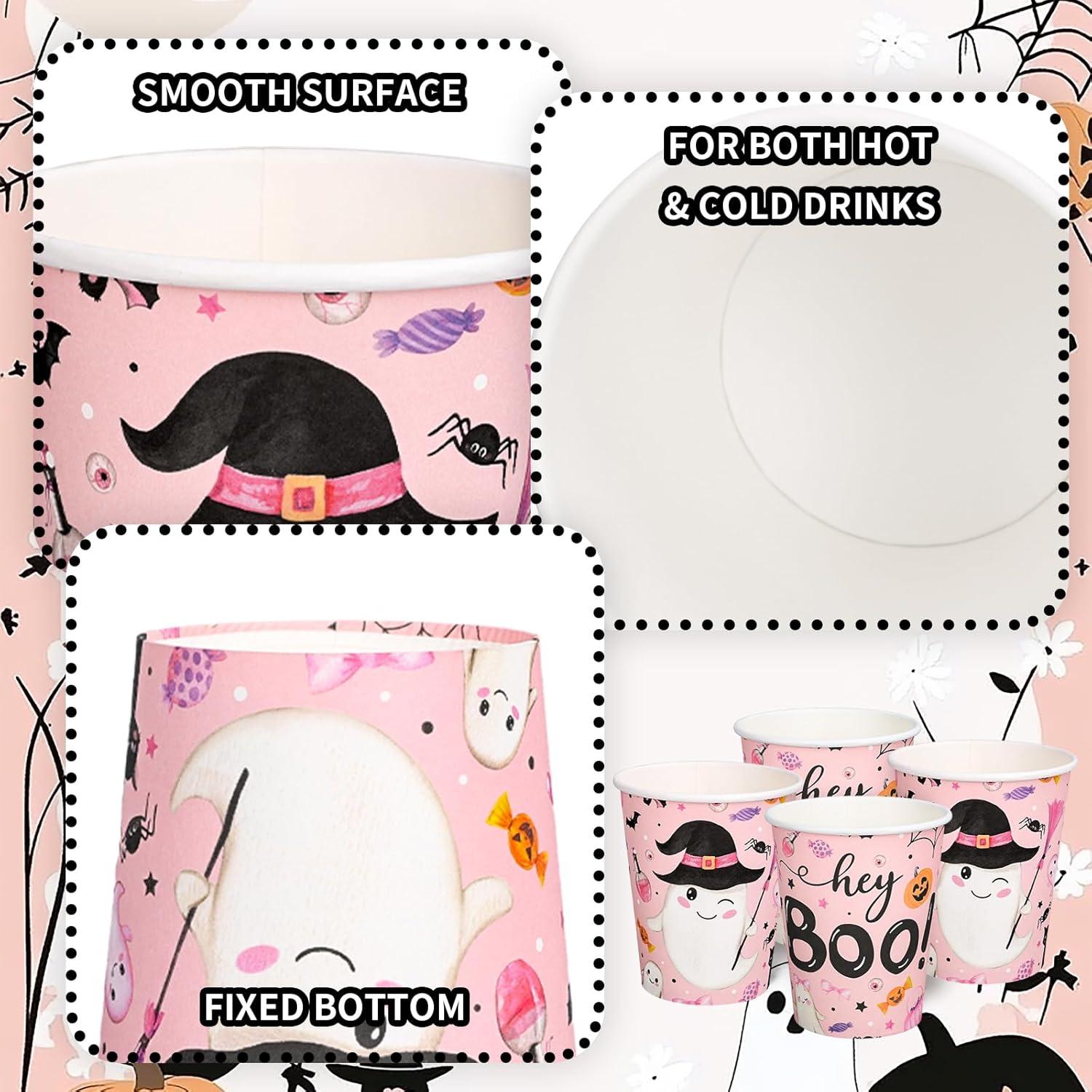 imageWhaline 50Pcs Hello Fall Paper Cups Maple Leaves Disposable Cups Bulk Autumn Thanksgiving Decorative Party Cups for Cold Hot Beverage Drinkware Table Decor Party Supplies 9 OzHalloween