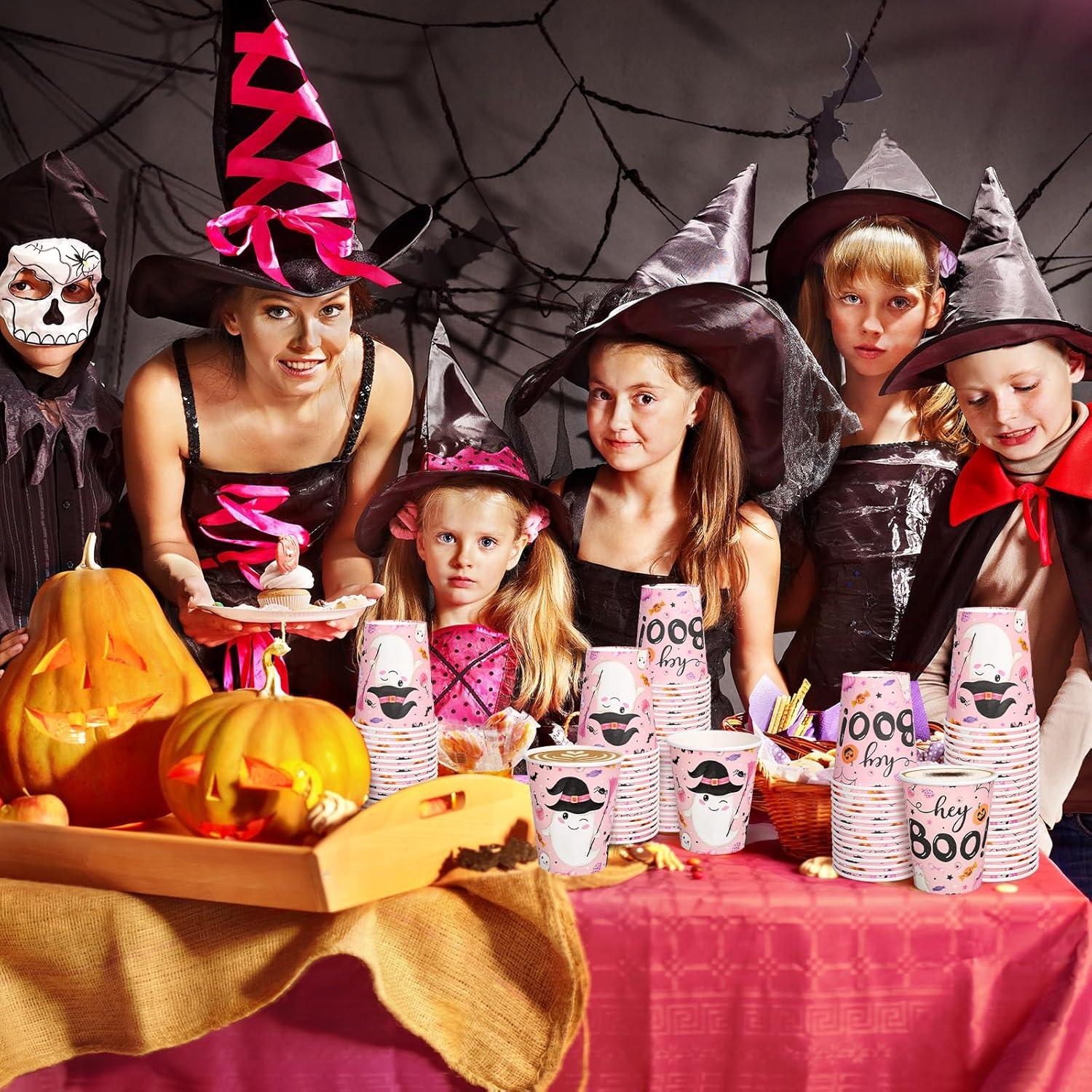 imageWhaline 50Pcs Hello Fall Paper Cups Maple Leaves Disposable Cups Bulk Autumn Thanksgiving Decorative Party Cups for Cold Hot Beverage Drinkware Table Decor Party Supplies 9 OzHalloween