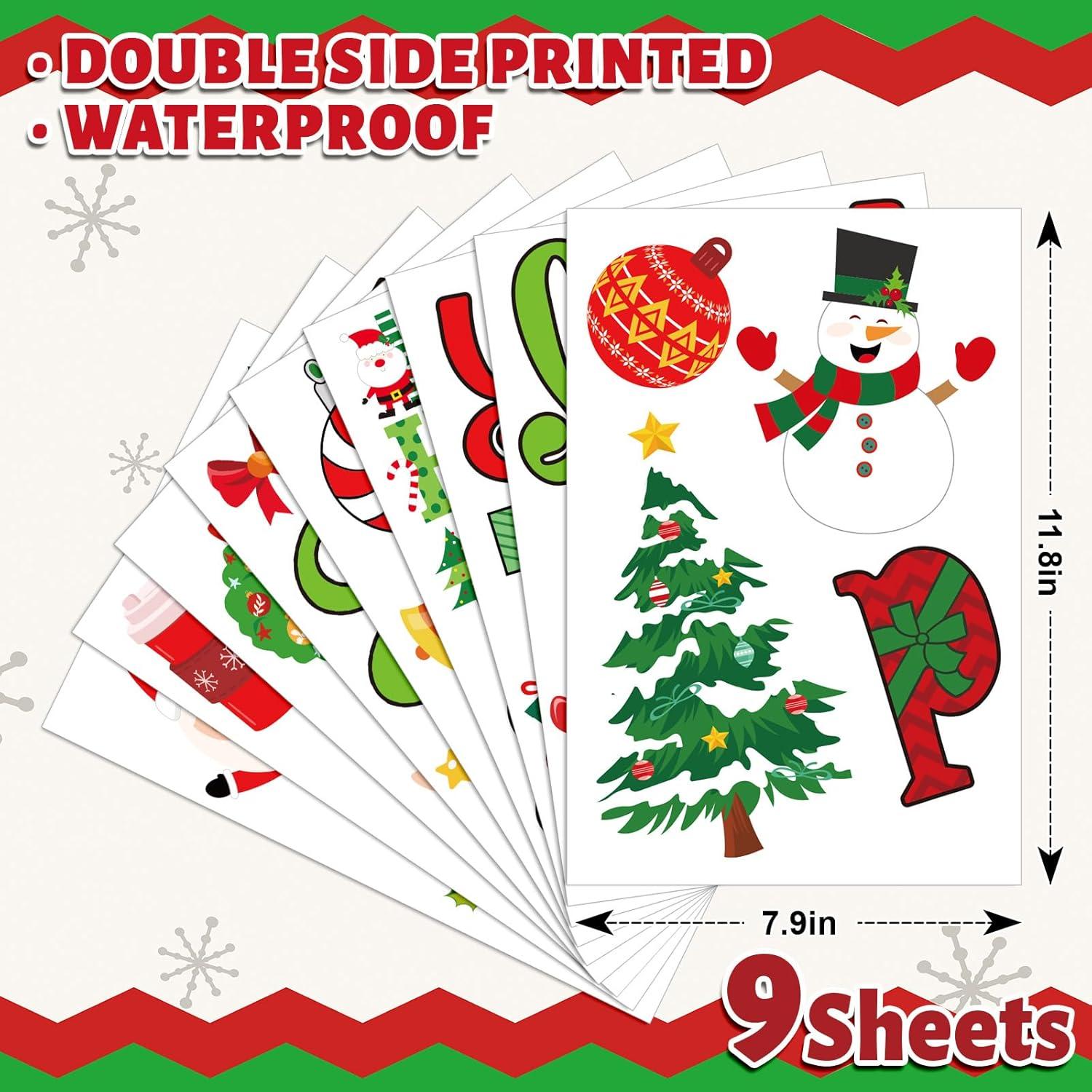 imageWhaline 9 Sheets Happy Fall Thanksgiving Window Clings Autumn Cute Cartoon Window Stickers Static Reusable Glass Decals for Harvest Party Home Classroom Office Decor SuppliesChristmas