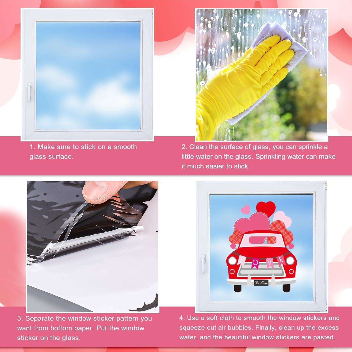 imageWhaline 9 Sheets Happy Fall Thanksgiving Window Clings Autumn Cute Cartoon Window Stickers Static Reusable Glass Decals for Harvest Party Home Classroom Office Decor SuppliesValentines Day