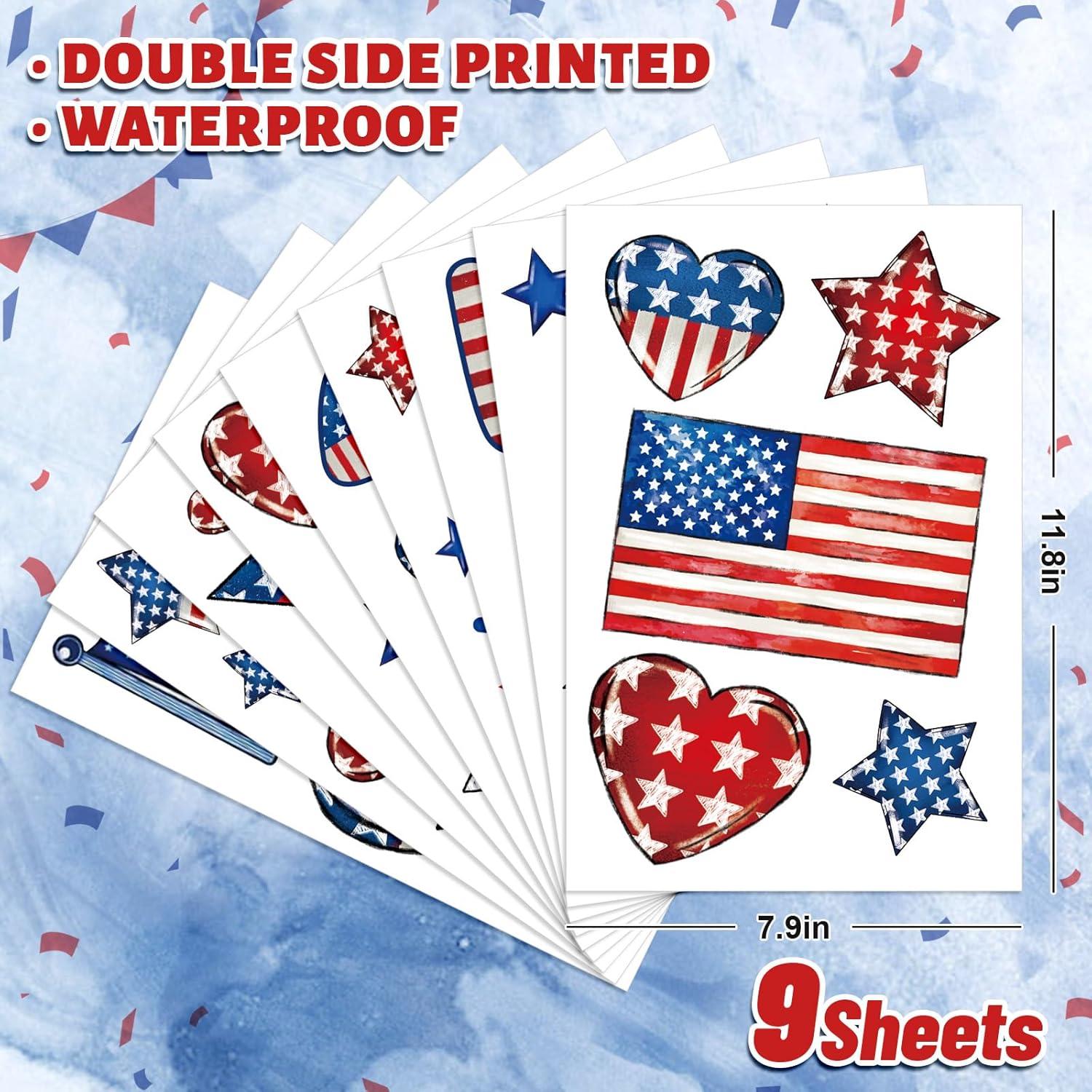 imageWhaline 9 Sheets Happy Fall Thanksgiving Window Clings Autumn Cute Cartoon Window Stickers Static Reusable Glass Decals for Harvest Party Home Classroom Office Decor Supplies4th of July