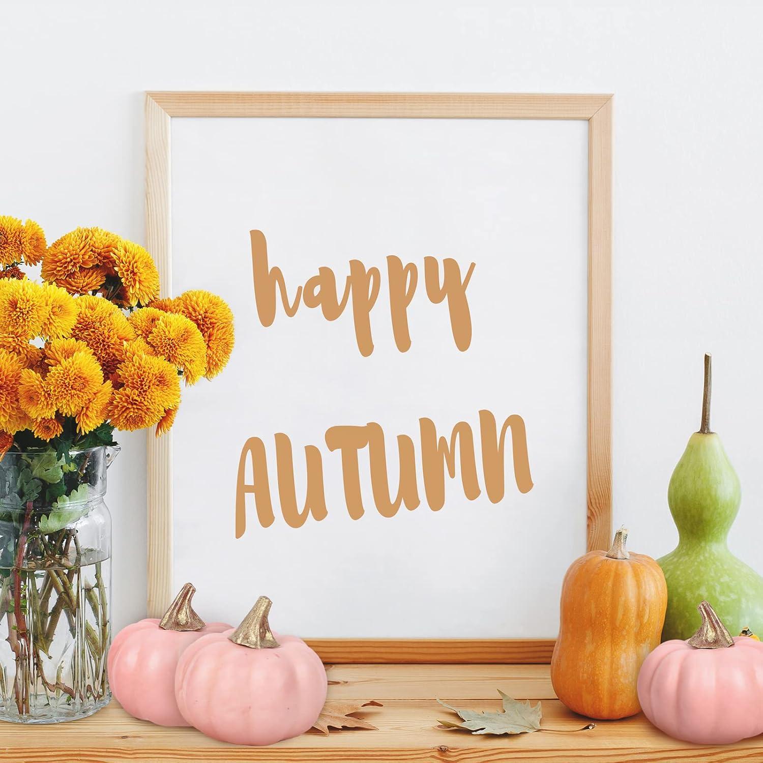 imageWhaline Artificial Pumpkins Bulk Vintage Green Fake Foam Lifelike Pumpkin for Fall Thanksgiving Halloween Home Party House Kitchen Wedding Decor12pcsPink