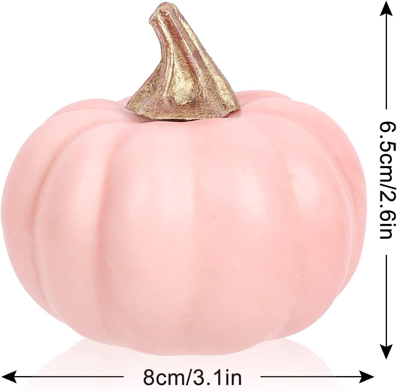 imageWhaline Artificial Pumpkins Bulk Vintage Green Fake Foam Lifelike Pumpkin for Fall Thanksgiving Halloween Home Party House Kitchen Wedding Decor12pcsPink