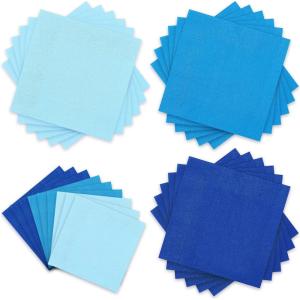 Whaline 150 Pack Fall Color Orange Napkins 6.5 x 6.5 Inch 3 Colors Disposable Paper Napkins Orange Theme Fall Dinner Napkins for Autumn Thanksgiving Party Celebration Supplies Table Decorations(Blue)