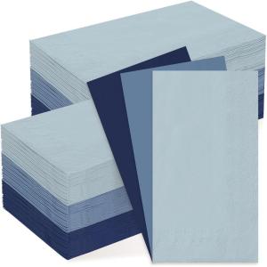 Whaline 150 Pack Fall Color Orange Napkins 6.5 x 6.5 Inch 3 Colors Disposable Paper Napkins Orange Theme Fall Dinner Napkins for Autumn Thanksgiving Party Celebration Supplies Table Decorations(Dusty Blue)