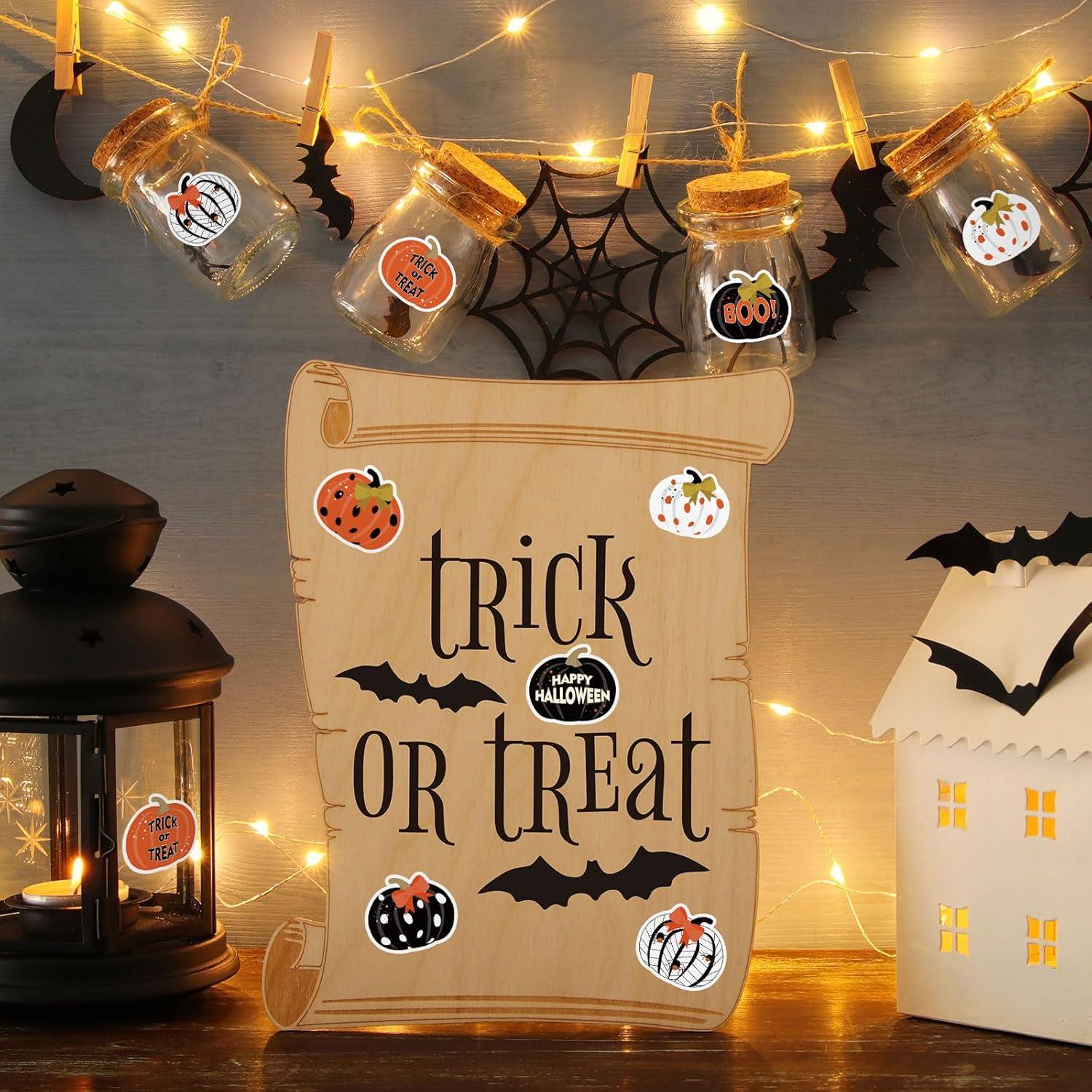 imageWhaline 1000Pcs Fall Pumpkins Stickers for Kids Thanksgiving Fall Cute Pumpkins Sticker with Funny Expressions Cartoon Pumpkin Shape Adhesive Stickers for Autumn Thanksgiving Party Supplies 8 DesignHalloween Pumpkin