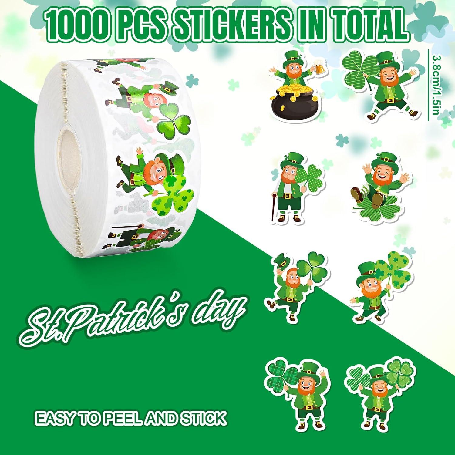 imageWhaline 1000Pcs Fall Pumpkins Stickers for Kids Thanksgiving Fall Cute Pumpkins Sticker with Funny Expressions Cartoon Pumpkin Shape Adhesive Stickers for Autumn Thanksgiving Party Supplies 8 DesignSt Patricks Day