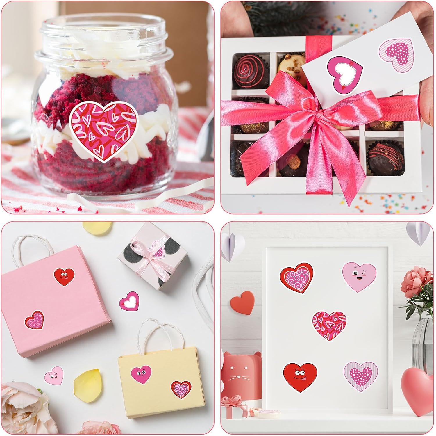 imageWhaline 1000Pcs Fall Pumpkins Stickers for Kids Thanksgiving Fall Cute Pumpkins Sticker with Funny Expressions Cartoon Pumpkin Shape Adhesive Stickers for Autumn Thanksgiving Party Supplies 8 DesignValentines Day Heart