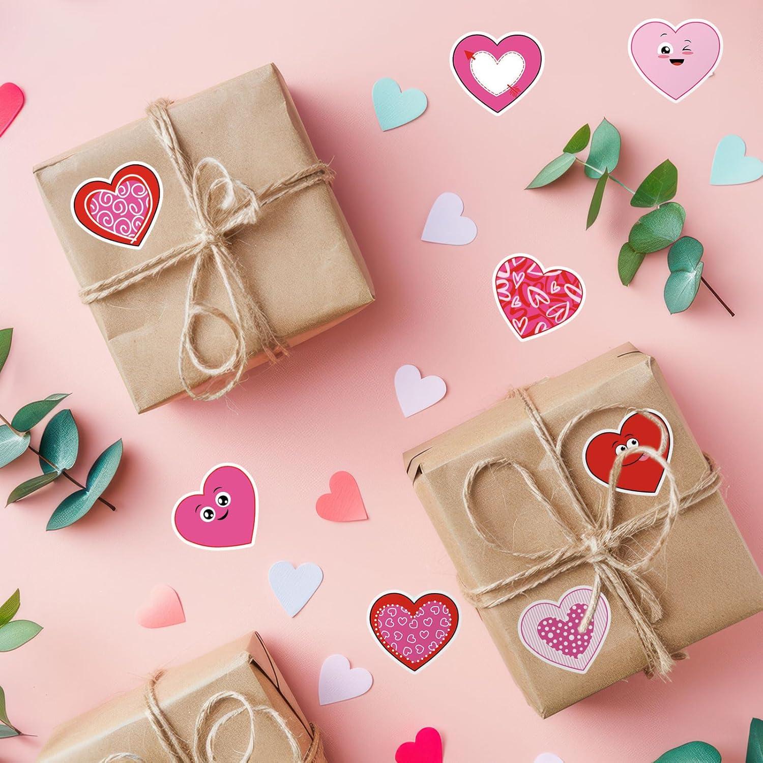 imageWhaline 1000Pcs Fall Pumpkins Stickers for Kids Thanksgiving Fall Cute Pumpkins Sticker with Funny Expressions Cartoon Pumpkin Shape Adhesive Stickers for Autumn Thanksgiving Party Supplies 8 DesignValentines Day Heart