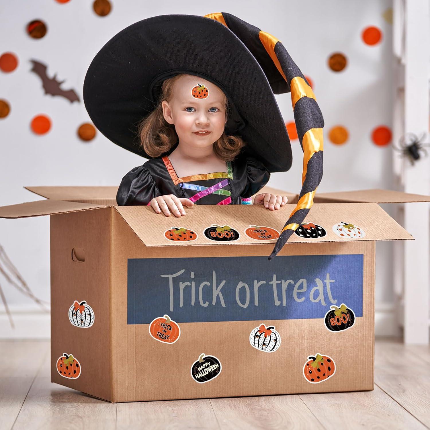 imageWhaline 1000Pcs Fall Pumpkins Stickers for Kids Thanksgiving Fall Cute Pumpkins Sticker with Funny Expressions Cartoon Pumpkin Shape Adhesive Stickers for Autumn Thanksgiving Party Supplies 8 DesignHalloween Pumpkin