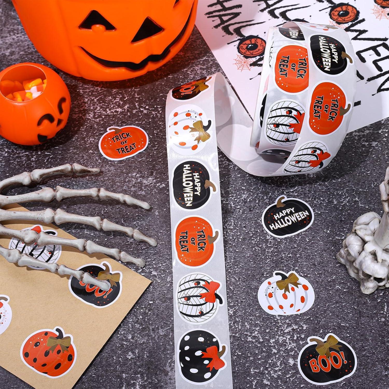 imageWhaline 1000Pcs Fall Pumpkins Stickers for Kids Thanksgiving Fall Cute Pumpkins Sticker with Funny Expressions Cartoon Pumpkin Shape Adhesive Stickers for Autumn Thanksgiving Party Supplies 8 DesignHalloween Pumpkin