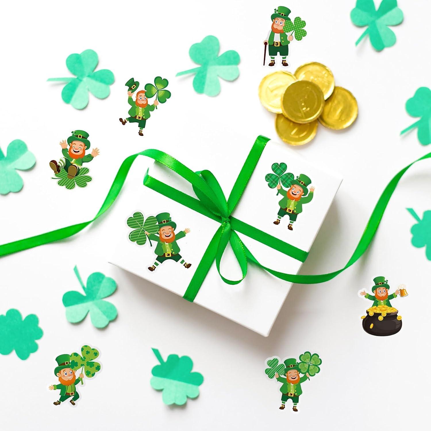 imageWhaline 1000Pcs Fall Pumpkins Stickers for Kids Thanksgiving Fall Cute Pumpkins Sticker with Funny Expressions Cartoon Pumpkin Shape Adhesive Stickers for Autumn Thanksgiving Party Supplies 8 DesignSt Patricks Day