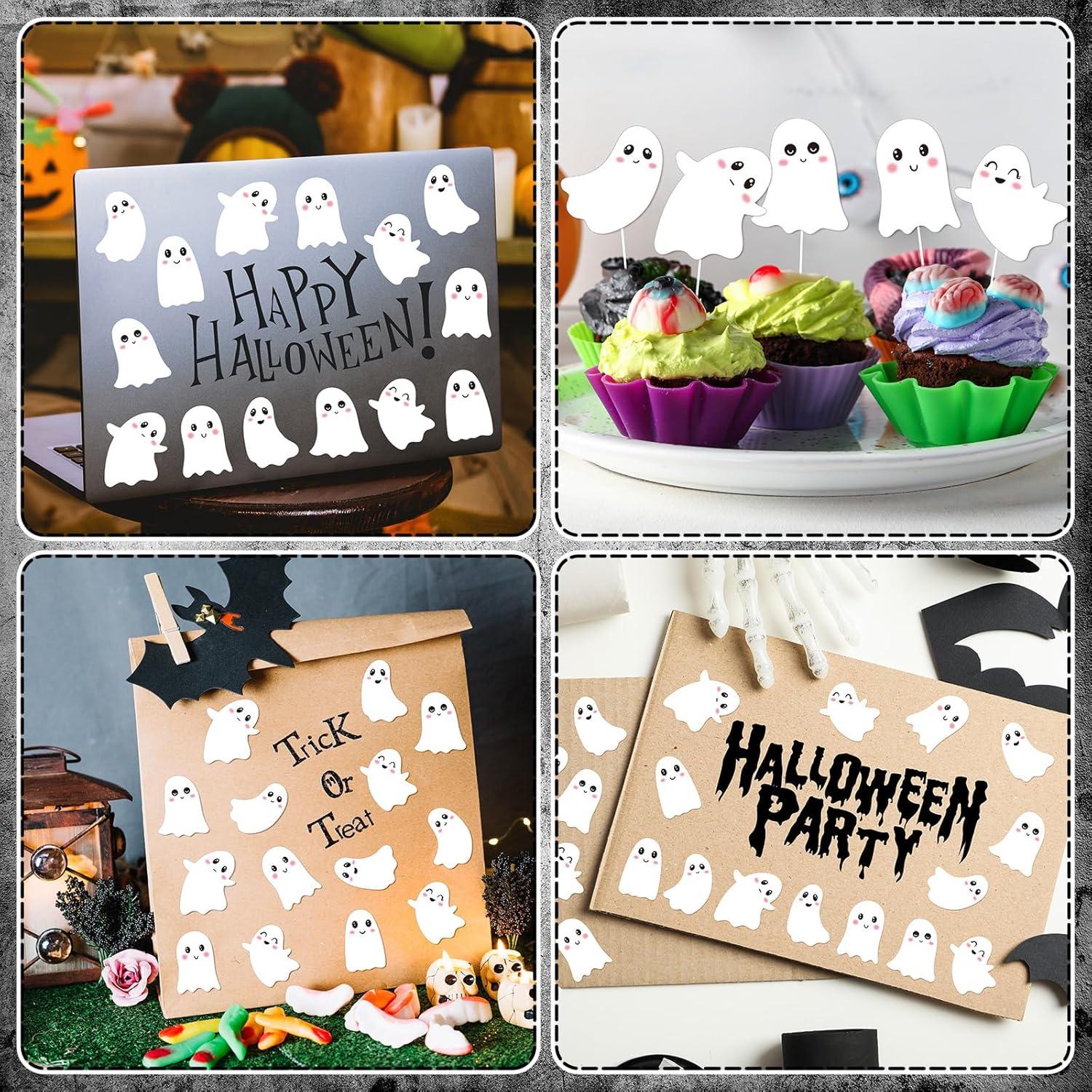 imageWhaline 1000Pcs Fall Thanksgiving Pumpkin Stickers Roll Pumpkin Shaped Decals Colorful Buffalo Plaid Pumpkin Pattern SelfAdhesive Sticker Autumn Sealing Labels for Fall Harvest Party Supply 8 DesignGhost