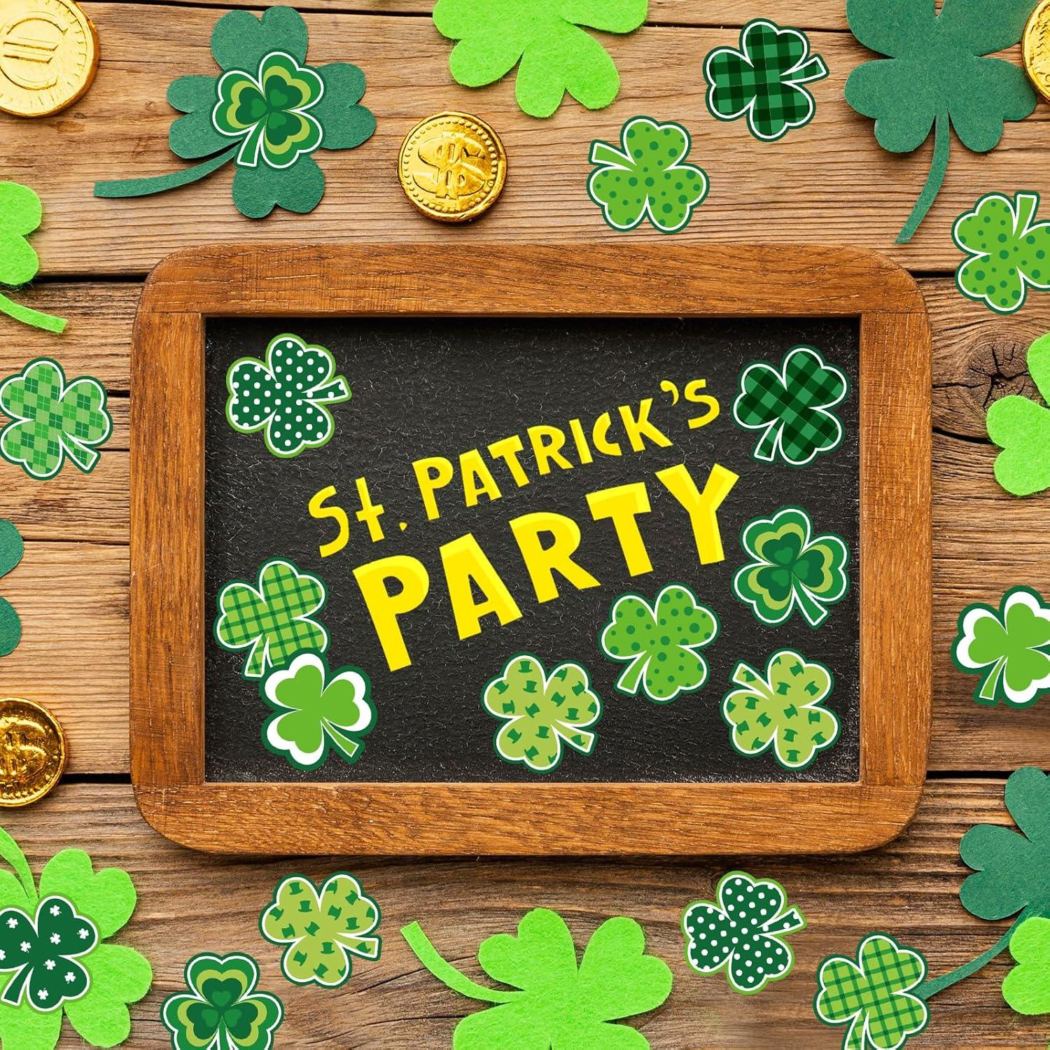 imageWhaline 1000Pcs Fall Thanksgiving Pumpkin Stickers Roll Pumpkin Shaped Decals Colorful Buffalo Plaid Pumpkin Pattern SelfAdhesive Sticker Autumn Sealing Labels for Fall Harvest Party Supply 8 DesignShamrock