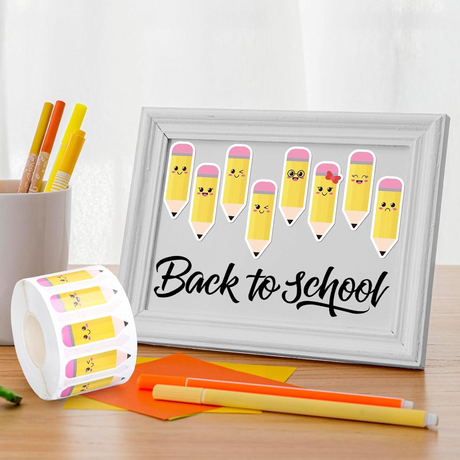 imageWhaline 1000Pcs Fall Thanksgiving Pumpkin Stickers Roll Pumpkin Shaped Decals Colorful Buffalo Plaid Pumpkin Pattern SelfAdhesive Sticker Autumn Sealing Labels for Fall Harvest Party Supply 8 DesignPencil