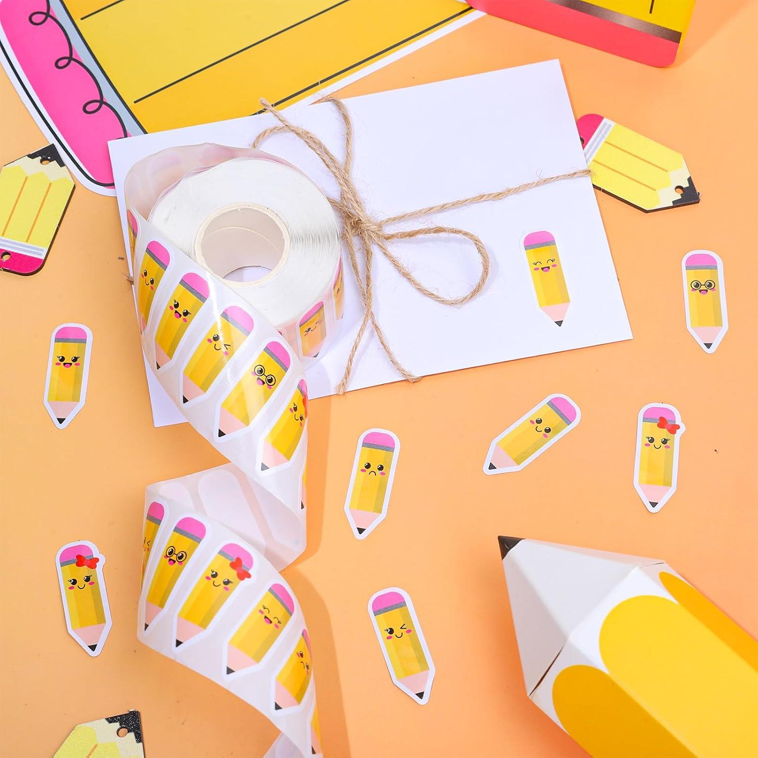 imageWhaline 1000Pcs Fall Thanksgiving Pumpkin Stickers Roll Pumpkin Shaped Decals Colorful Buffalo Plaid Pumpkin Pattern SelfAdhesive Sticker Autumn Sealing Labels for Fall Harvest Party Supply 8 DesignPencil