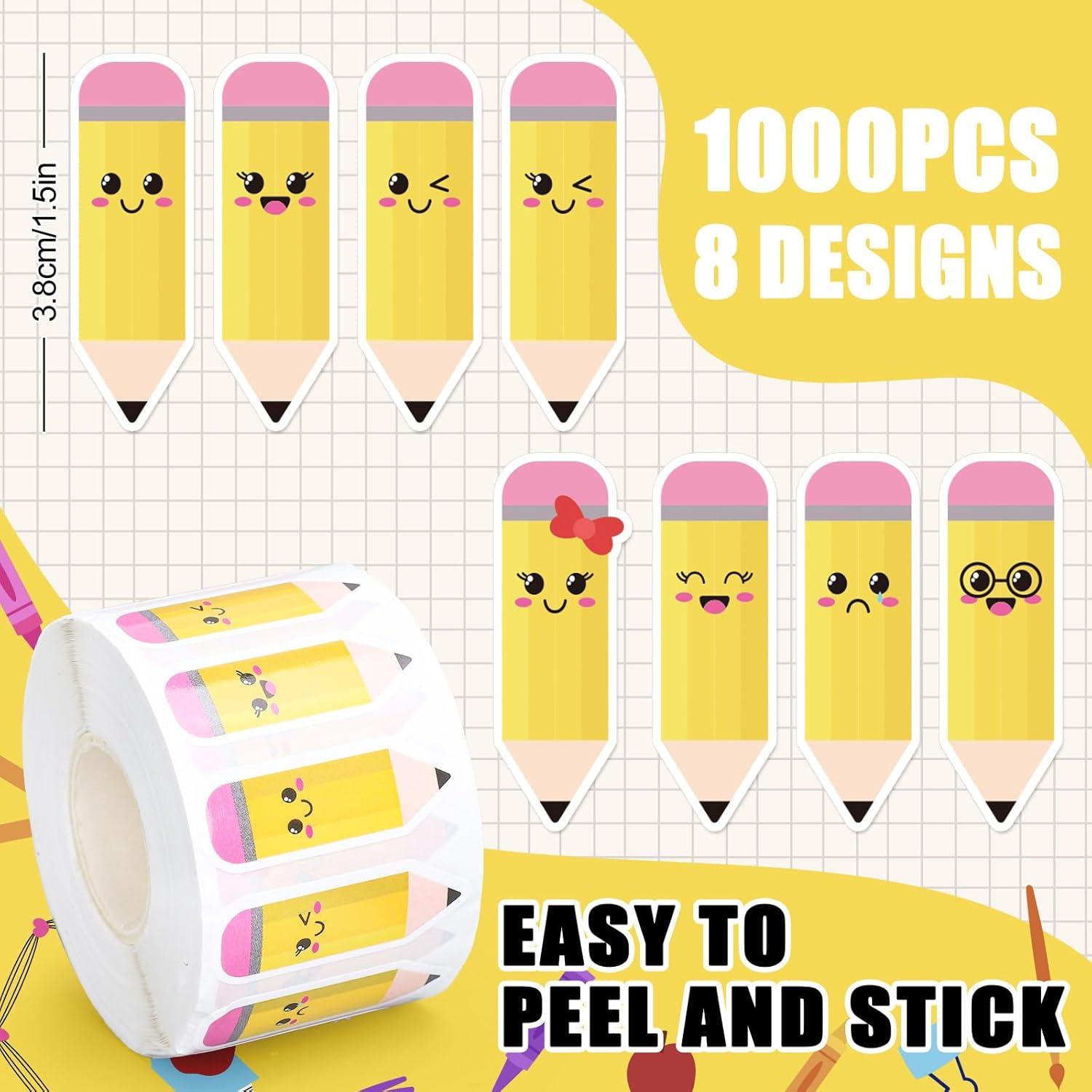 imageWhaline 1000Pcs Fall Thanksgiving Pumpkin Stickers Roll Pumpkin Shaped Decals Colorful Buffalo Plaid Pumpkin Pattern SelfAdhesive Sticker Autumn Sealing Labels for Fall Harvest Party Supply 8 DesignPencil