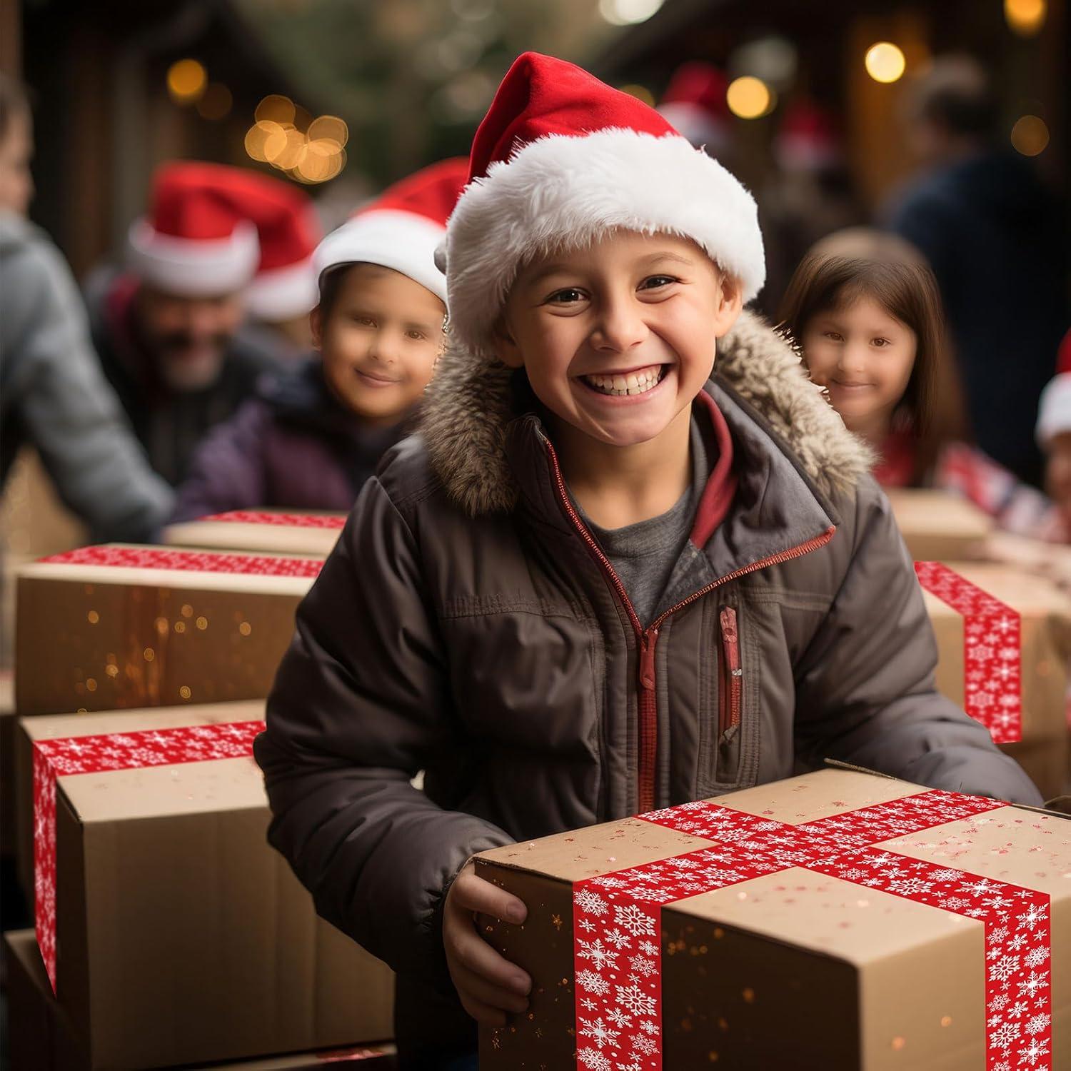 imageWhaline 109 Yard Halloween Packaging Tape Black Spider Web Bat Spider Pattern Tape Waterproof Shipping Tape for Small Business DIY Crafts Box Carton DecorSnowflake