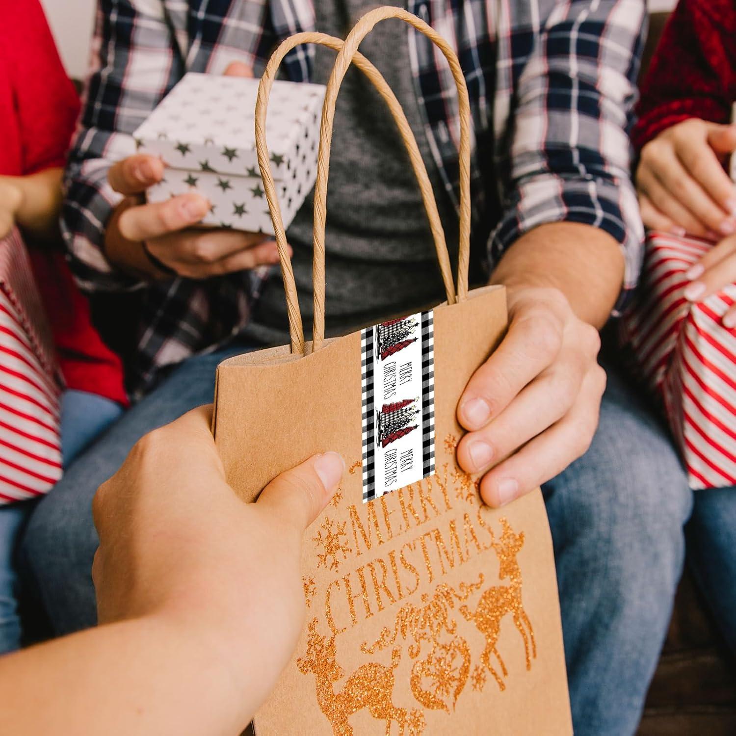 imageWhaline 109 Yard Halloween Packaging Tape Black Spider Web Bat Spider Pattern Tape Waterproof Shipping Tape for Small Business DIY Crafts Box Carton DecorPlaid Xmas Tree