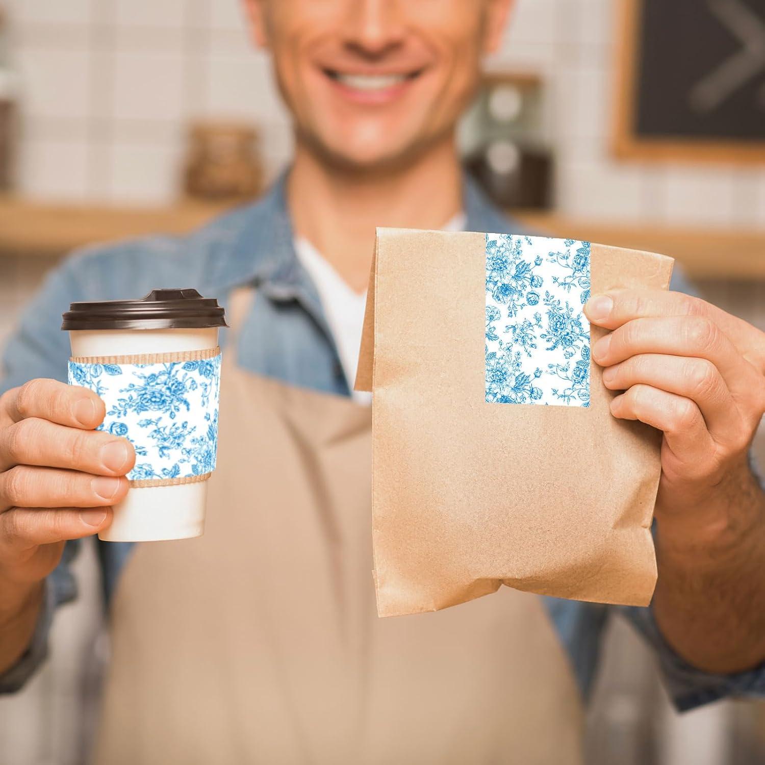 imageWhaline 109 Yard Halloween Packaging Tape Black Spider Web Bat Spider Pattern Tape Waterproof Shipping Tape for Small Business DIY Crafts Box Carton DecorBlue Floral