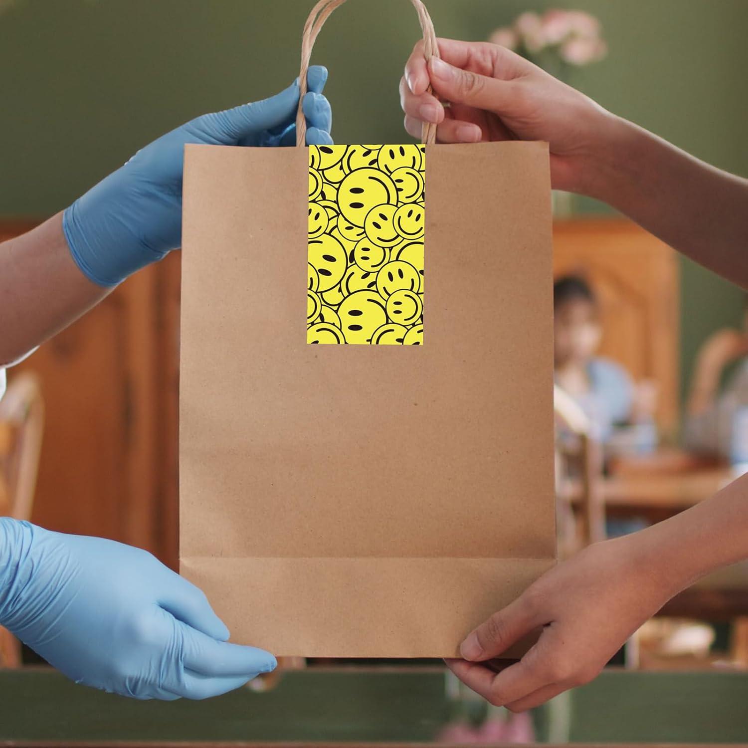 imageWhaline 109 Yard Halloween Packaging Tape Black Spider Web Bat Spider Pattern Tape Waterproof Shipping Tape for Small Business DIY Crafts Box Carton DecorSmile face