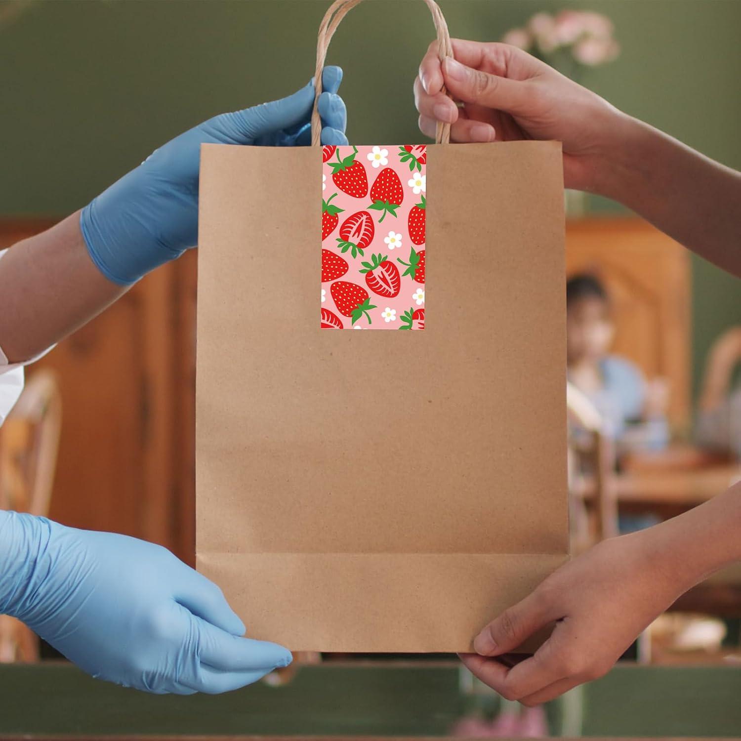 imageWhaline 109 Yard Halloween Packaging Tape Black Spider Web Bat Spider Pattern Tape Waterproof Shipping Tape for Small Business DIY Crafts Box Carton DecorStrawberry