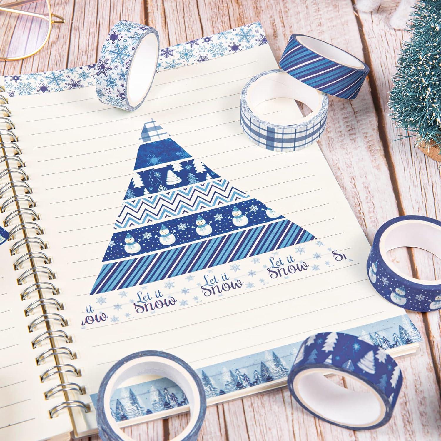 imageWhaline 12 Rolls Halloween Bloody Washi Tapes Blood Spatter Spooky Bloodstain Skull Ghost Masking Tapes 15mm Scary Bloody Washi Tape Set for Scrapbook Journal DIY Craft Gift Wrapping 164FtWinter