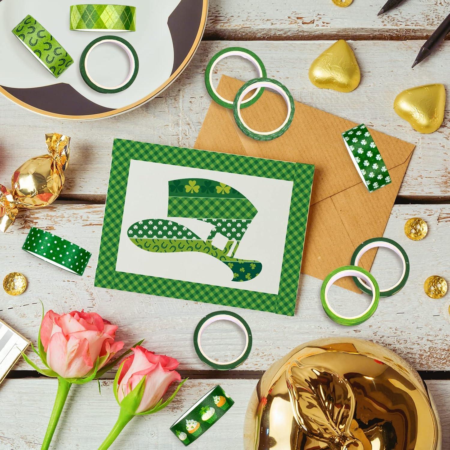 imageWhaline 12 Rolls Halloween Bloody Washi Tapes Blood Spatter Spooky Bloodstain Skull Ghost Masking Tapes 15mm Scary Bloody Washi Tape Set for Scrapbook Journal DIY Craft Gift Wrapping 164FtSt Patricks Day