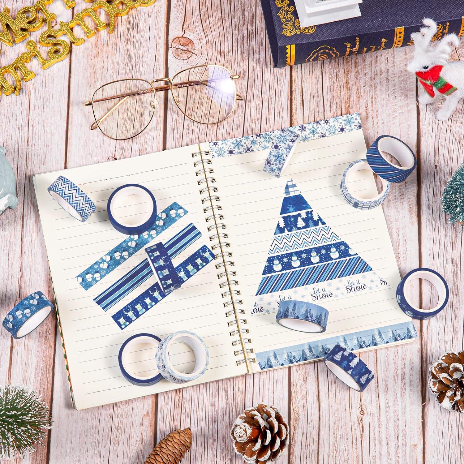 imageWhaline 12 Rolls Halloween Bloody Washi Tapes Blood Spatter Spooky Bloodstain Skull Ghost Masking Tapes 15mm Scary Bloody Washi Tape Set for Scrapbook Journal DIY Craft Gift Wrapping 164FtWinter