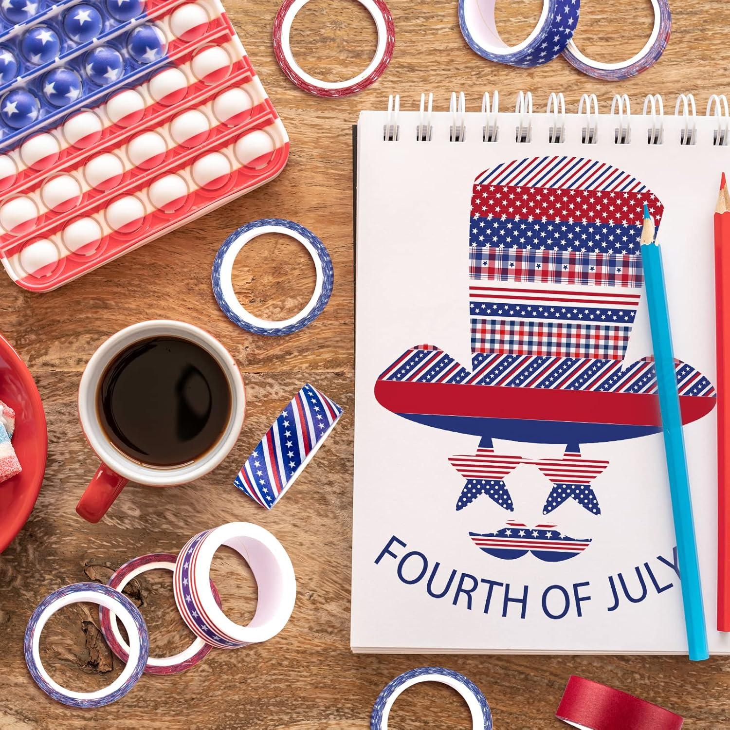 imageWhaline 12 Rolls Halloween Bloody Washi Tapes Blood Spatter Spooky Bloodstain Skull Ghost Masking Tapes 15mm Scary Bloody Washi Tape Set for Scrapbook Journal DIY Craft Gift Wrapping 164Ft4th of July