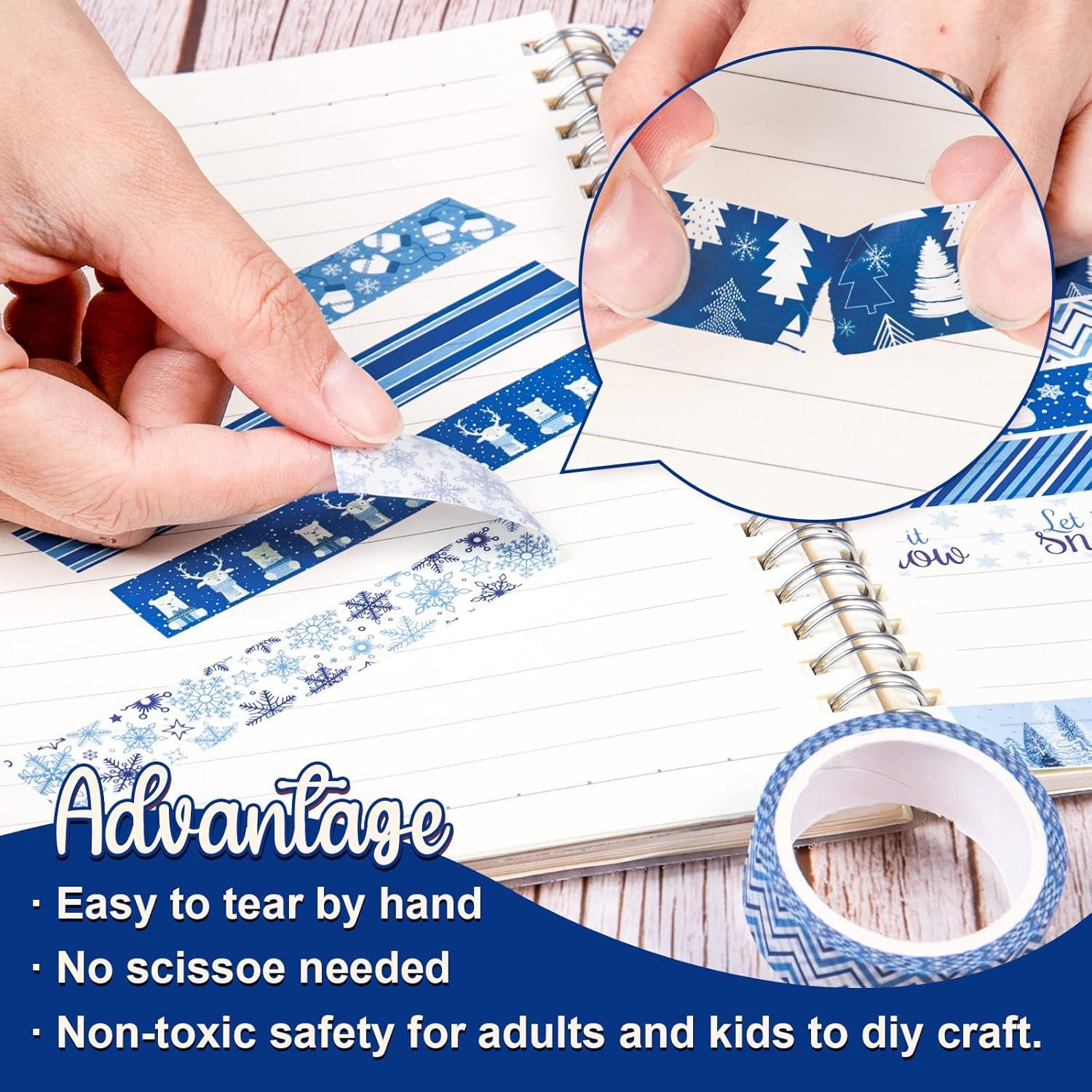 imageWhaline 12 Rolls Halloween Bloody Washi Tapes Blood Spatter Spooky Bloodstain Skull Ghost Masking Tapes 15mm Scary Bloody Washi Tape Set for Scrapbook Journal DIY Craft Gift Wrapping 164FtWinter