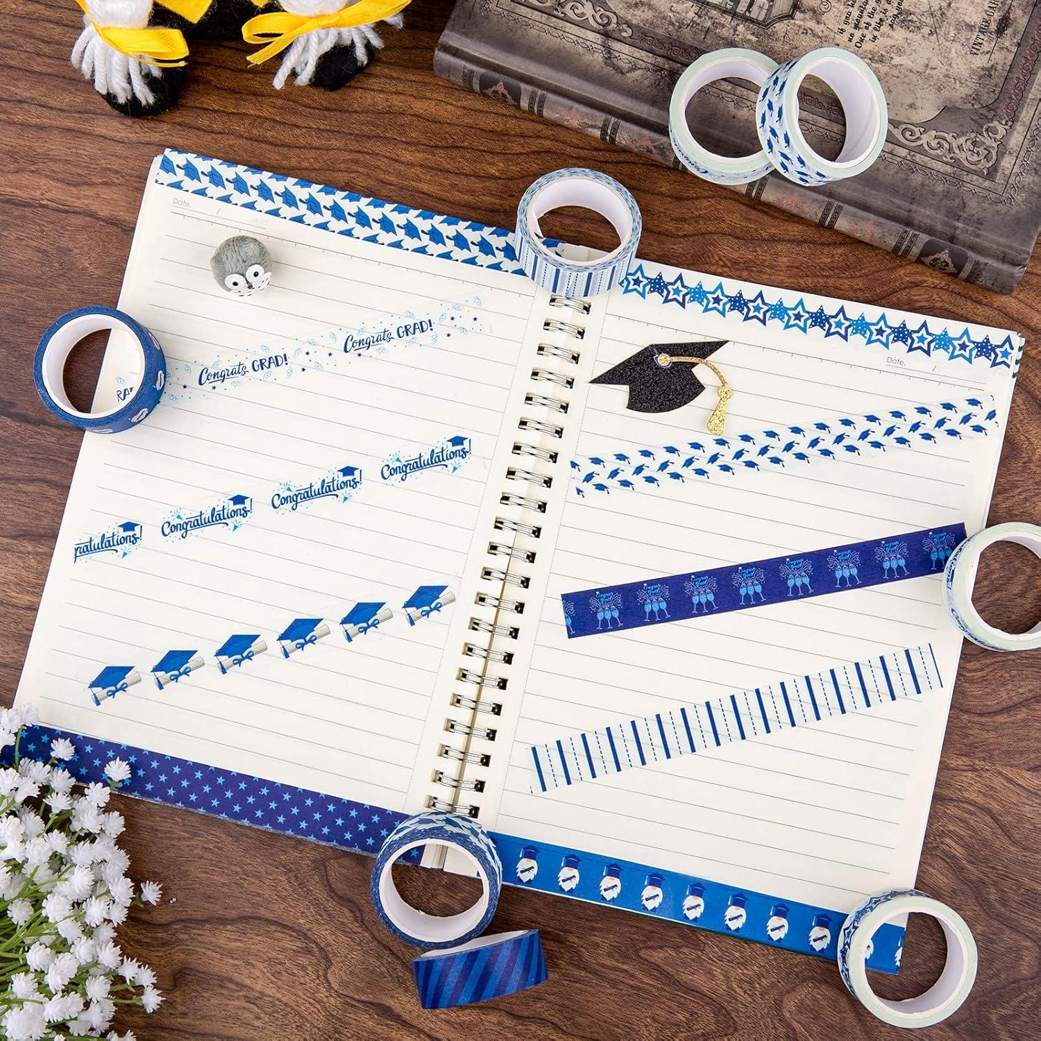 imageWhaline 12 Rolls Halloween Bloody Washi Tapes Blood Spatter Spooky Bloodstain Skull Ghost Masking Tapes 15mm Scary Bloody Washi Tape Set for Scrapbook Journal DIY Craft Gift Wrapping 164FtGraduation