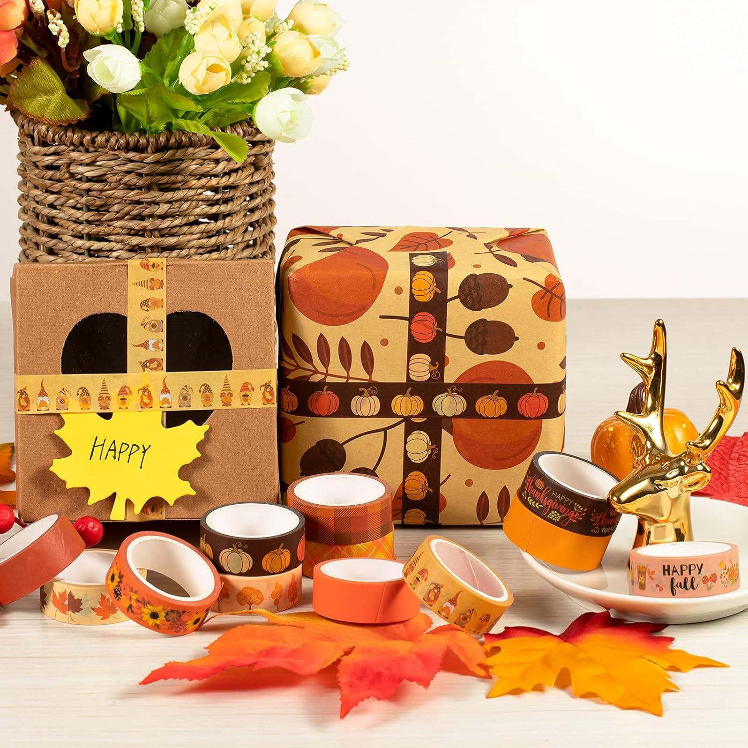 imageWhaline 12 Rolls Halloween Bloody Washi Tapes Blood Spatter Spooky Bloodstain Skull Ghost Masking Tapes 15mm Scary Bloody Washi Tape Set for Scrapbook Journal DIY Craft Gift Wrapping 164FtFall