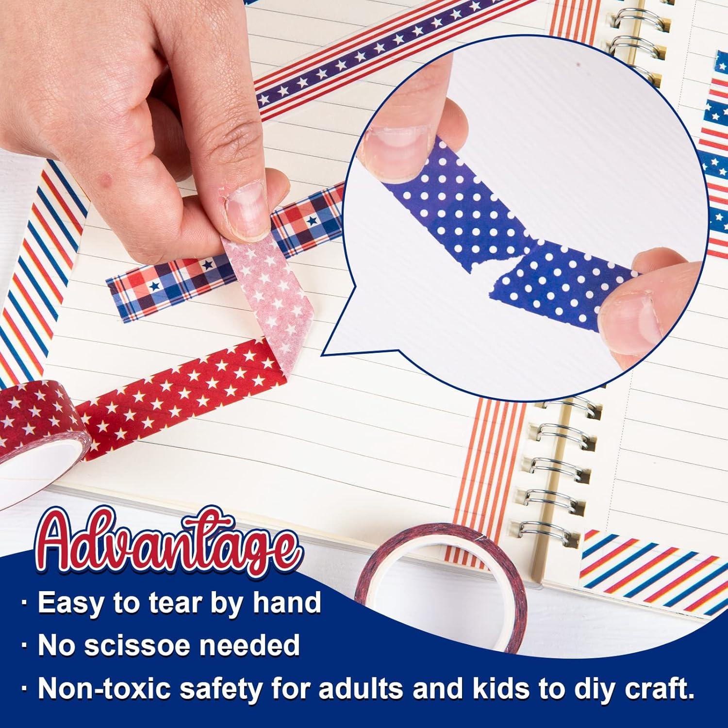 imageWhaline 12 Rolls Halloween Bloody Washi Tapes Blood Spatter Spooky Bloodstain Skull Ghost Masking Tapes 15mm Scary Bloody Washi Tape Set for Scrapbook Journal DIY Craft Gift Wrapping 164Ft4th of July