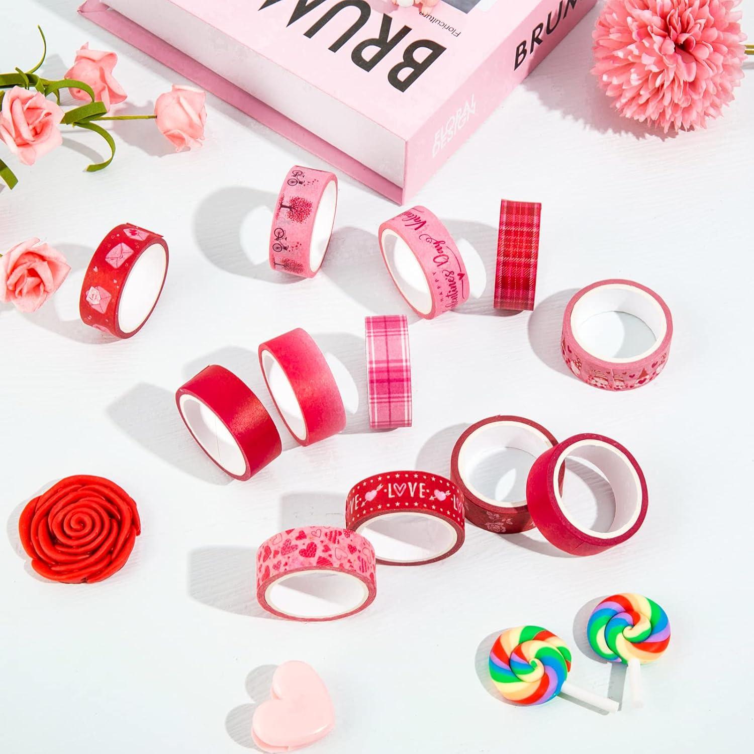 imageWhaline 12 Rolls Halloween Bloody Washi Tapes Blood Spatter Spooky Bloodstain Skull Ghost Masking Tapes 15mm Scary Bloody Washi Tape Set for Scrapbook Journal DIY Craft Gift Wrapping 164FtValentines Day