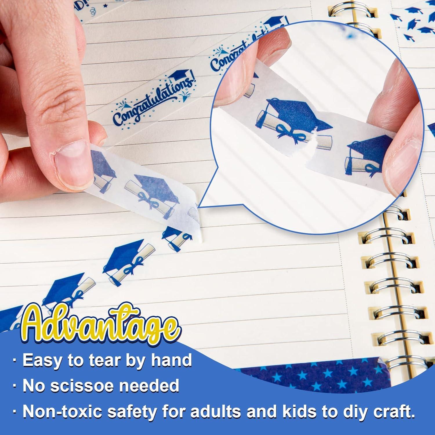 imageWhaline 12 Rolls Halloween Bloody Washi Tapes Blood Spatter Spooky Bloodstain Skull Ghost Masking Tapes 15mm Scary Bloody Washi Tape Set for Scrapbook Journal DIY Craft Gift Wrapping 164FtGraduation