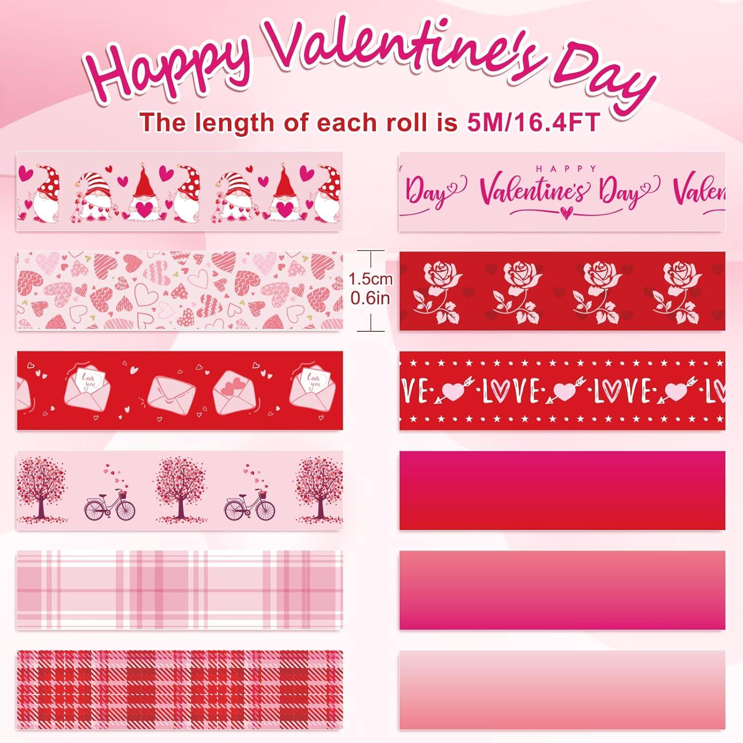 imageWhaline 12 Rolls Halloween Bloody Washi Tapes Blood Spatter Spooky Bloodstain Skull Ghost Masking Tapes 15mm Scary Bloody Washi Tape Set for Scrapbook Journal DIY Craft Gift Wrapping 164FtValentines Day