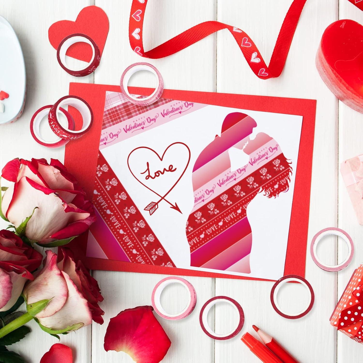 imageWhaline 12 Rolls Halloween Bloody Washi Tapes Blood Spatter Spooky Bloodstain Skull Ghost Masking Tapes 15mm Scary Bloody Washi Tape Set for Scrapbook Journal DIY Craft Gift Wrapping 164FtValentines Day