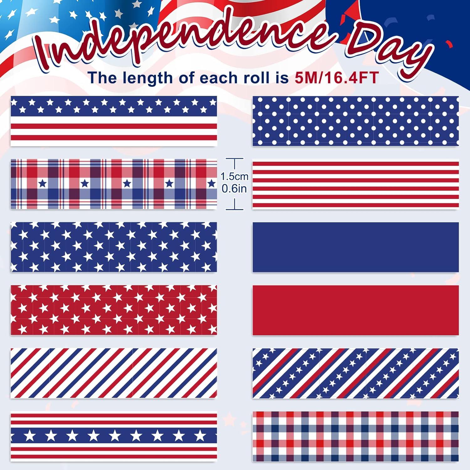 imageWhaline 12 Rolls Halloween Bloody Washi Tapes Blood Spatter Spooky Bloodstain Skull Ghost Masking Tapes 15mm Scary Bloody Washi Tape Set for Scrapbook Journal DIY Craft Gift Wrapping 164Ft4th of July