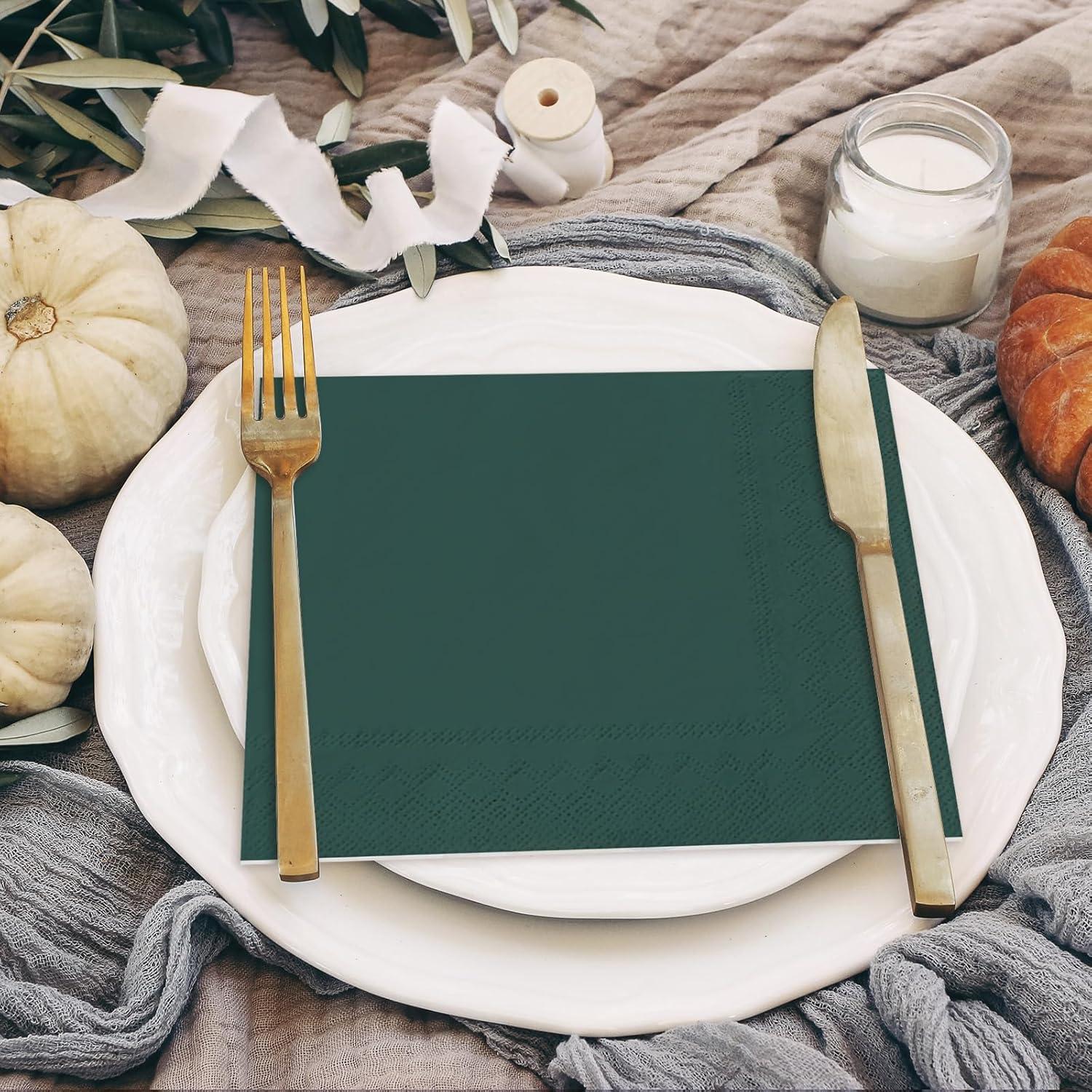 imageWhaline 120Pcs Fall Cocktail Napkins 6 Autumn Color Disposable Napkins Multicolor Paper Beverage Napkins for Fall Harvest Thanksgiving Party SuppliesFall Color