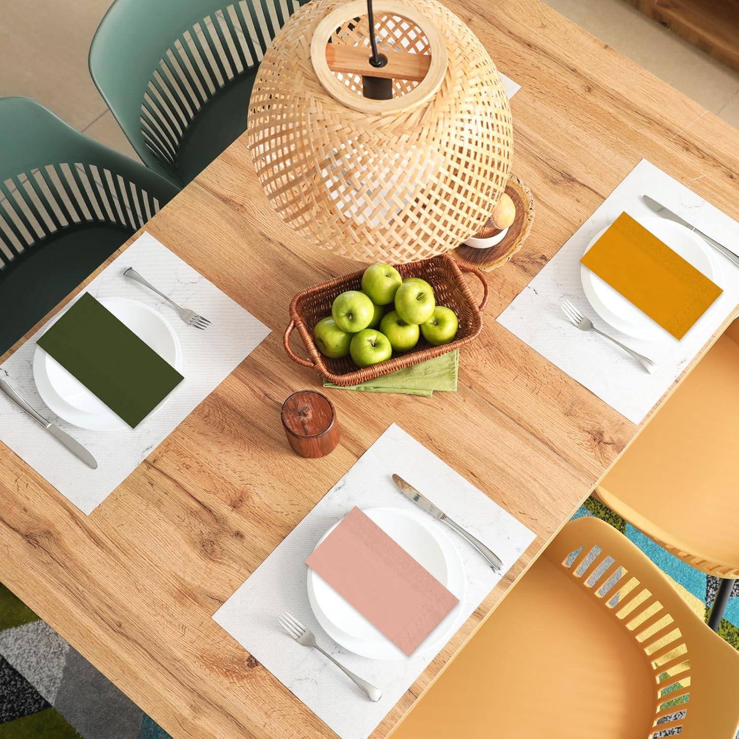 imageWhaline 120Pcs Fall Cocktail Napkins 6 Autumn Color Disposable Napkins Multicolor Paper Beverage Napkins for Fall Harvest Thanksgiving Party SuppliesModern Boho