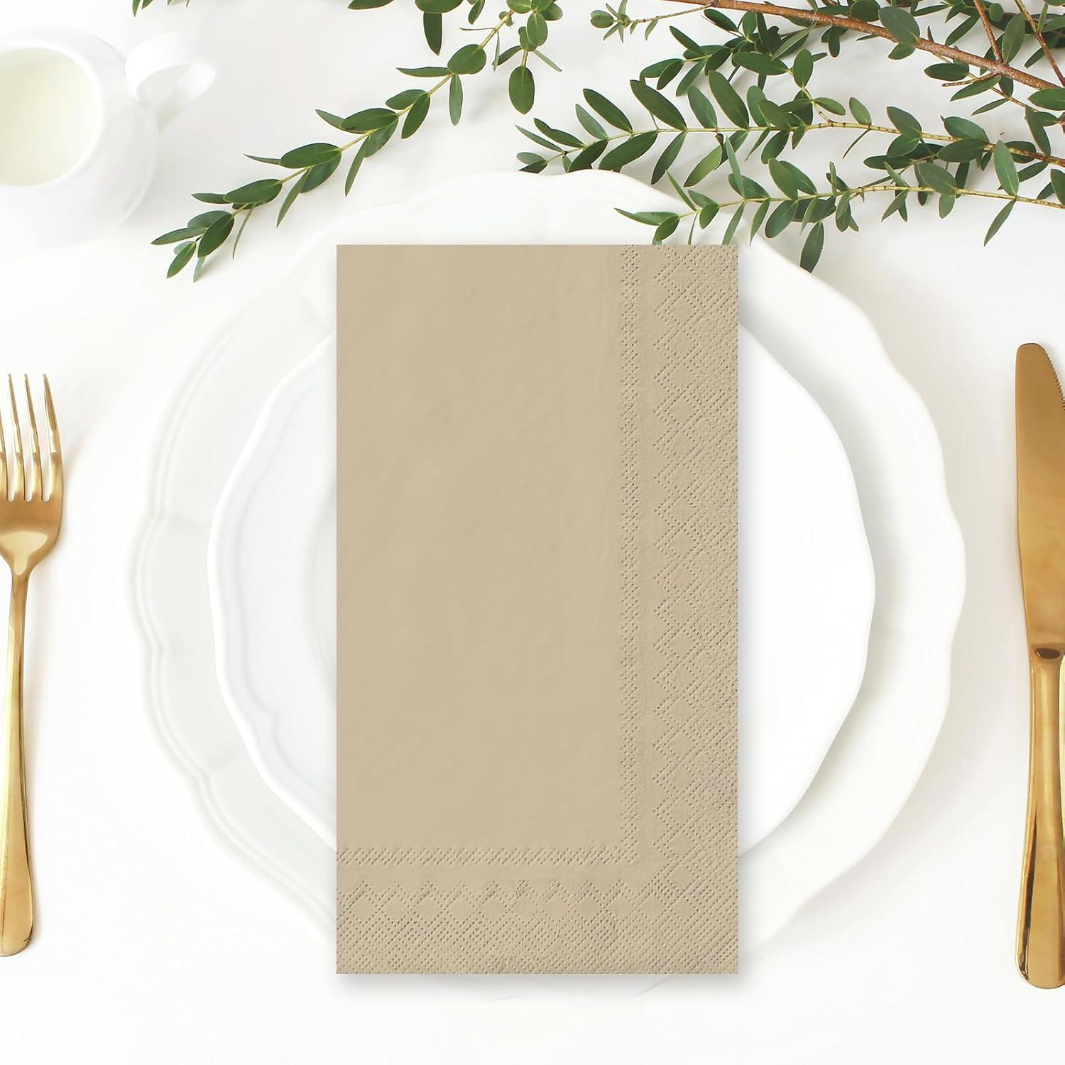 imageWhaline 120Pcs Fall Cocktail Napkins 6 Autumn Color Disposable Napkins Multicolor Paper Beverage Napkins for Fall Harvest Thanksgiving Party SuppliesNude Sage Green