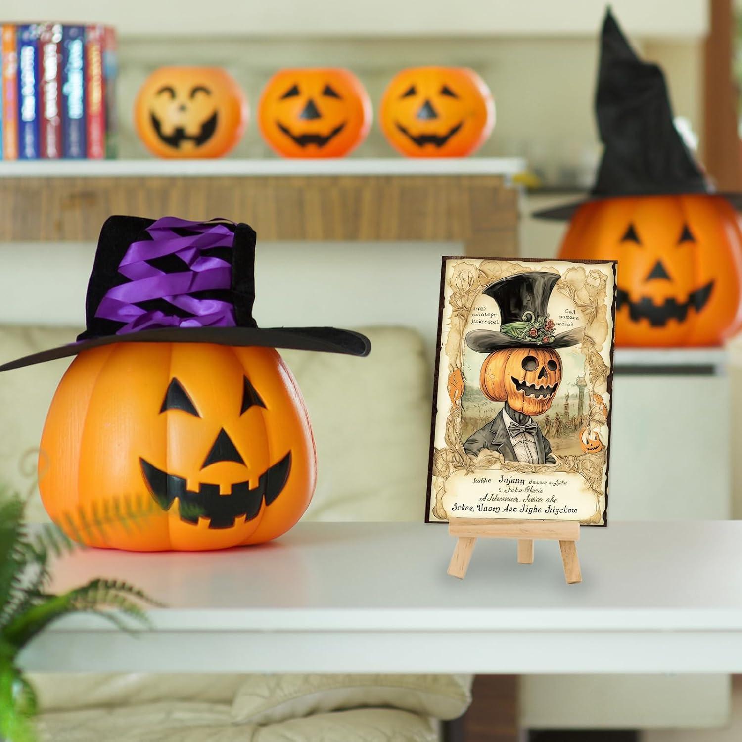 imageWhaline 32 Pack Halloween Greeting Cards with Stickers Envelopes Vintage Pumpkin Black Cat Skull Blank Note Cards for Trick or Treat Invitation 4 x 6 Inch