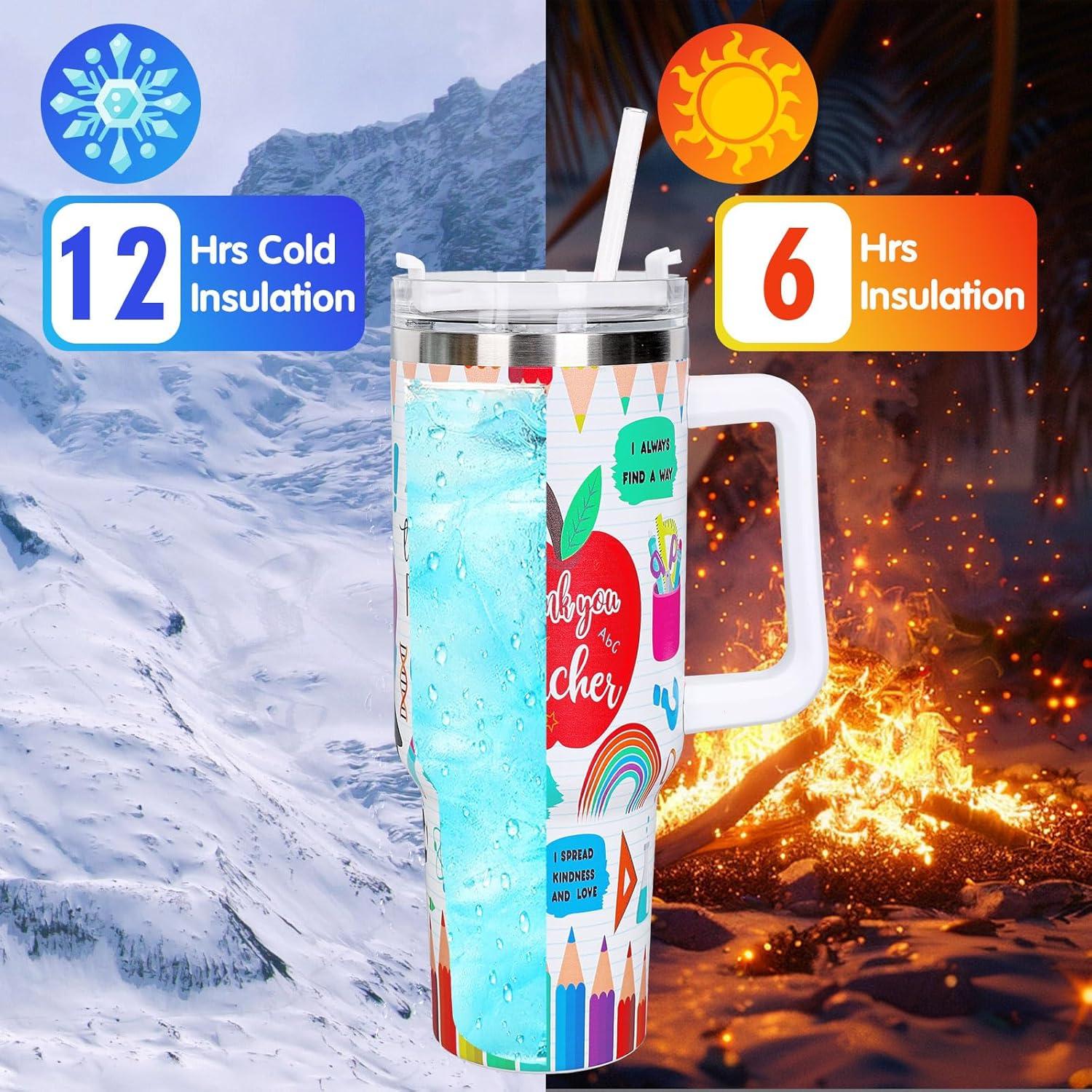 imageWhaline 40oz Halloween Skull Tumbler with Straw and Lid Spooky Skull Flower Travel Coffee Tumbler Cup with Handle for Trick or Treat Birthday Party Giftsback to school