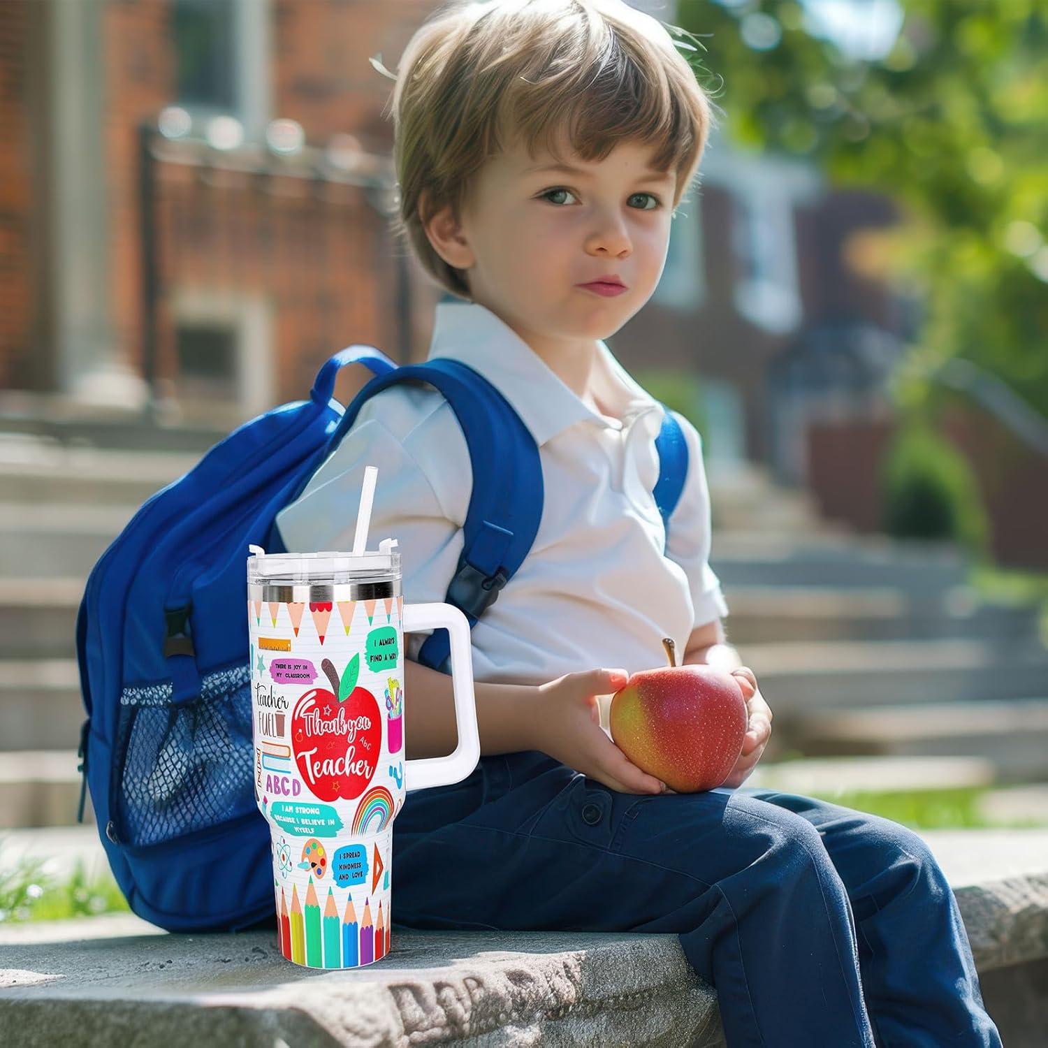 imageWhaline 40oz Halloween Skull Tumbler with Straw and Lid Spooky Skull Flower Travel Coffee Tumbler Cup with Handle for Trick or Treat Birthday Party Giftsback to school