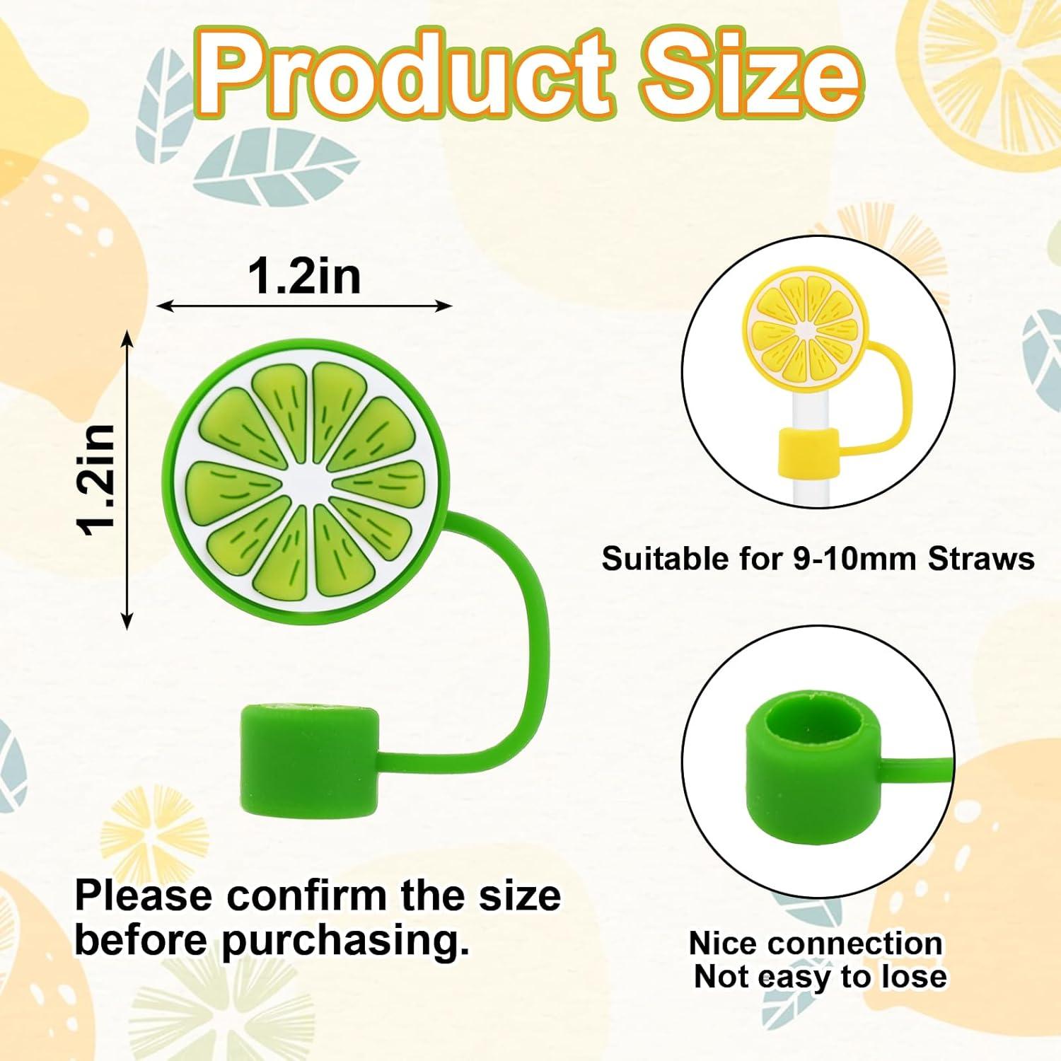 imageWhaline 4Pcs Fall Maple Leaf Straw Cover Cap Pink Orange Reusable Silicone Straw Topper 10 Mm04 Inch Straws Tip Lid Protector for Autumn Thanksgiving Party Favors SuppliesLemon