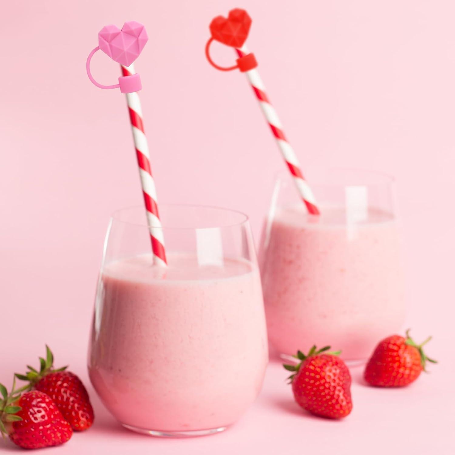 imageWhaline 4Pcs Fall Maple Leaf Straw Cover Cap Pink Orange Reusable Silicone Straw Topper 10 Mm04 Inch Straws Tip Lid Protector for Autumn Thanksgiving Party Favors SuppliesDiamond Love Heart