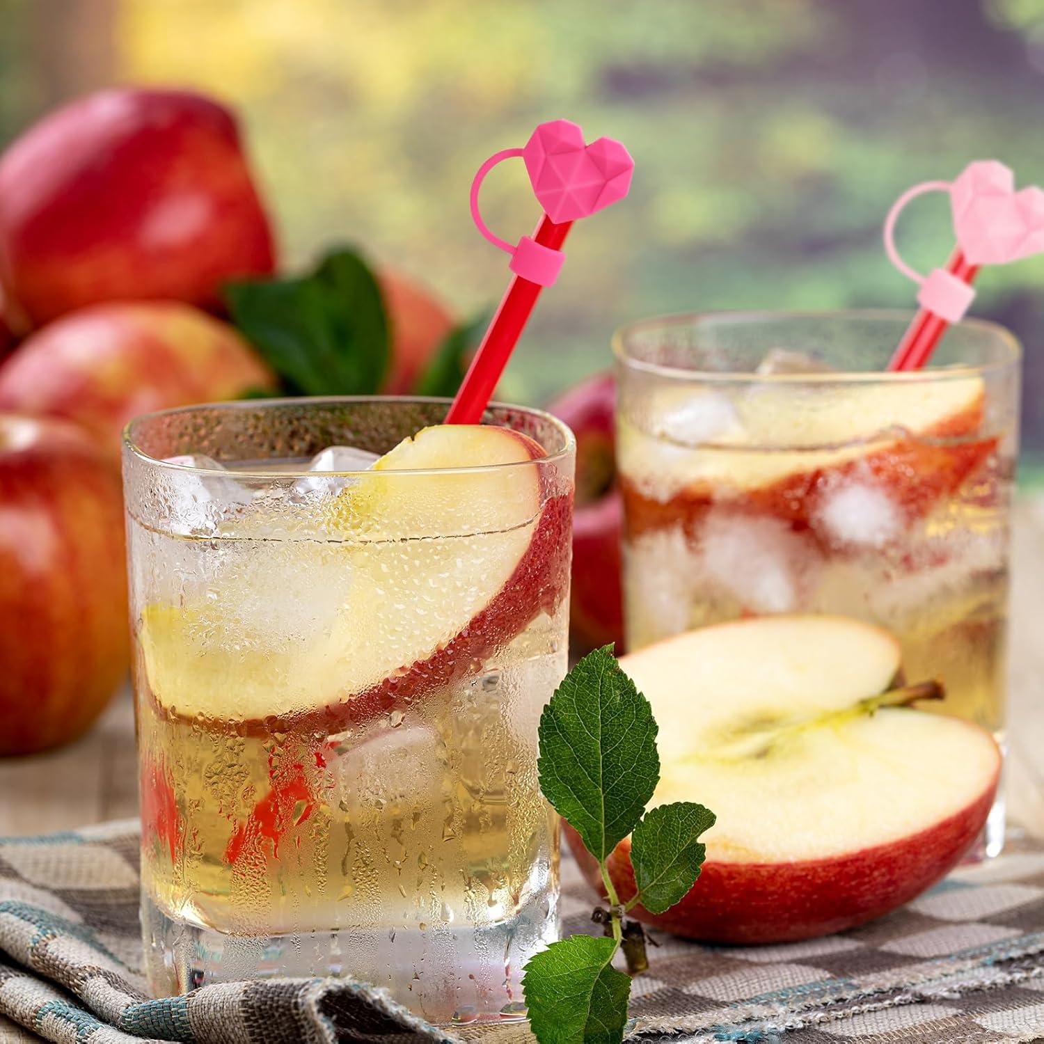 imageWhaline 4Pcs Fall Maple Leaf Straw Cover Cap Pink Orange Reusable Silicone Straw Topper 10 Mm04 Inch Straws Tip Lid Protector for Autumn Thanksgiving Party Favors SuppliesDiamond Love Heart